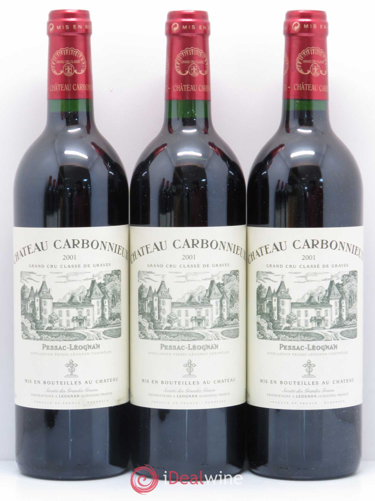 Château Carbonnieux Cru Classé de Graves 2001 - Lot de 12 bouteilles - 1