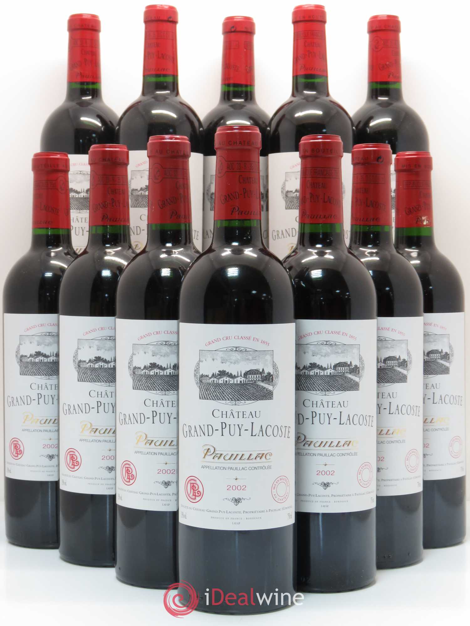 Château Grand Puy Lacoste 5ème Grand Cru Classé 2002 - Lot de 12 bouteilles - 0