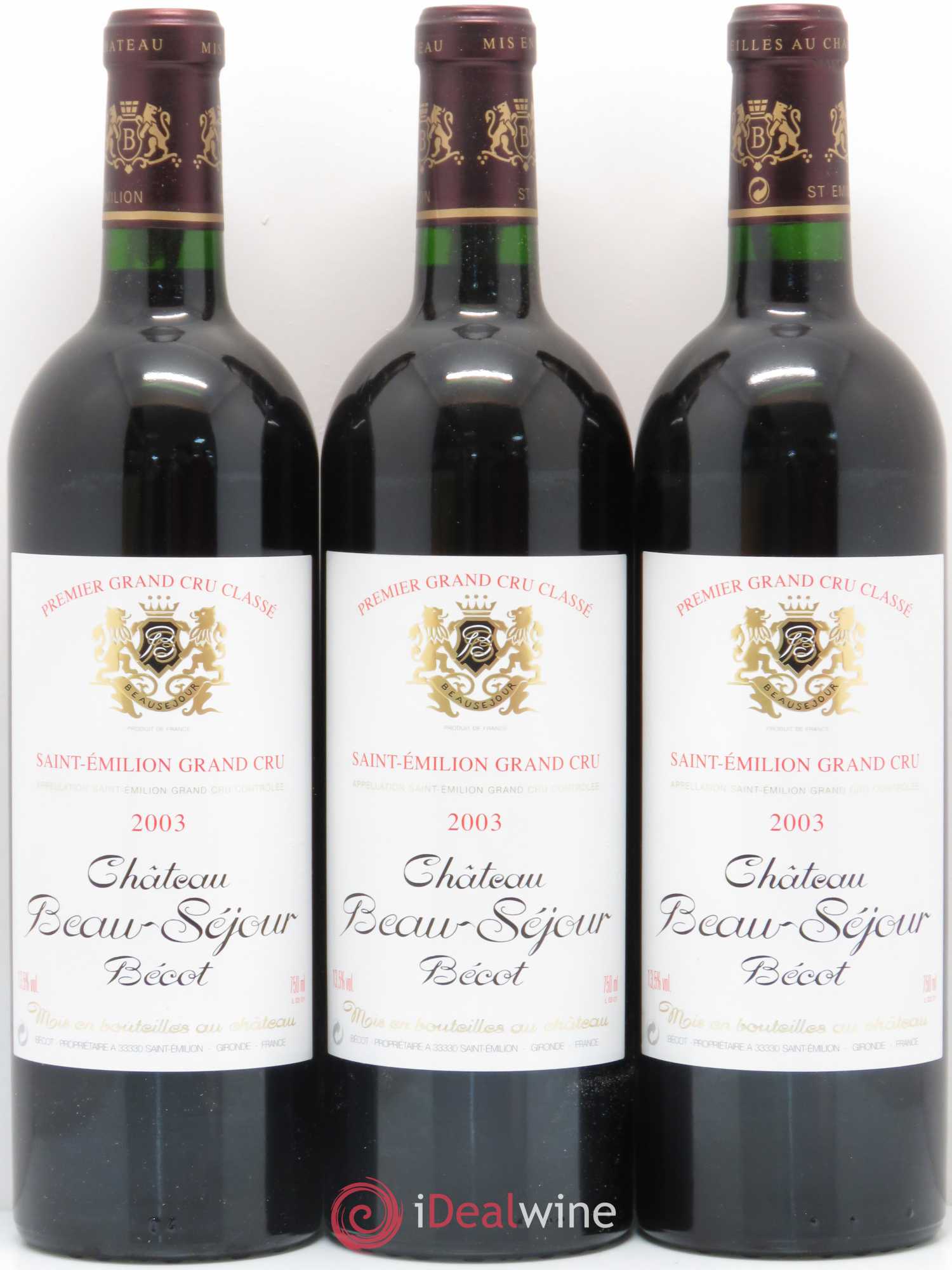 Château Beau-Séjour Bécot 1er Grand Cru Classé B 2003 - Lotto di 12 bottiglie - 3