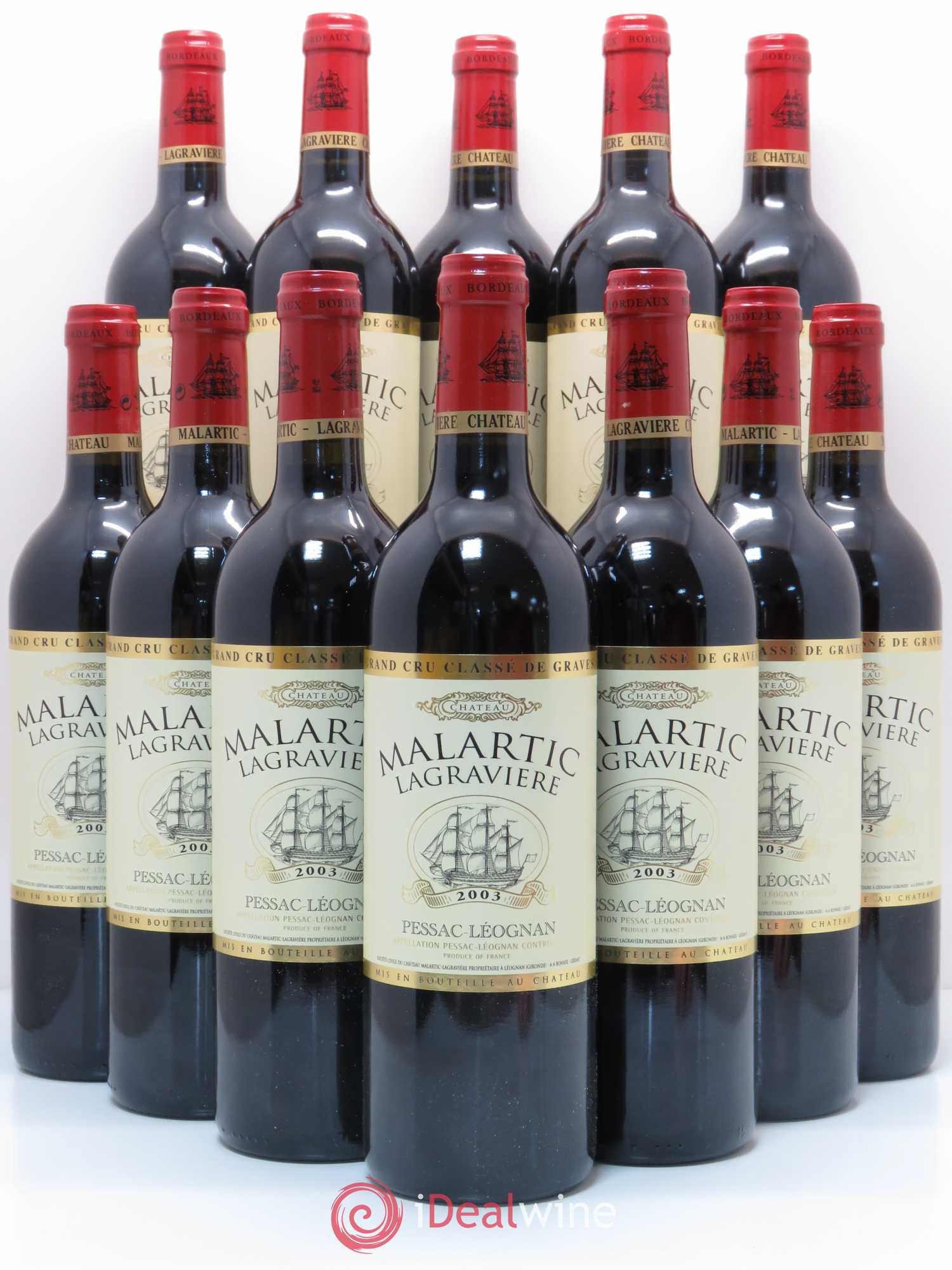 Château Malartic-Lagravière Cru Classé de Graves 2003 - Lot de 12 bouteilles - 0