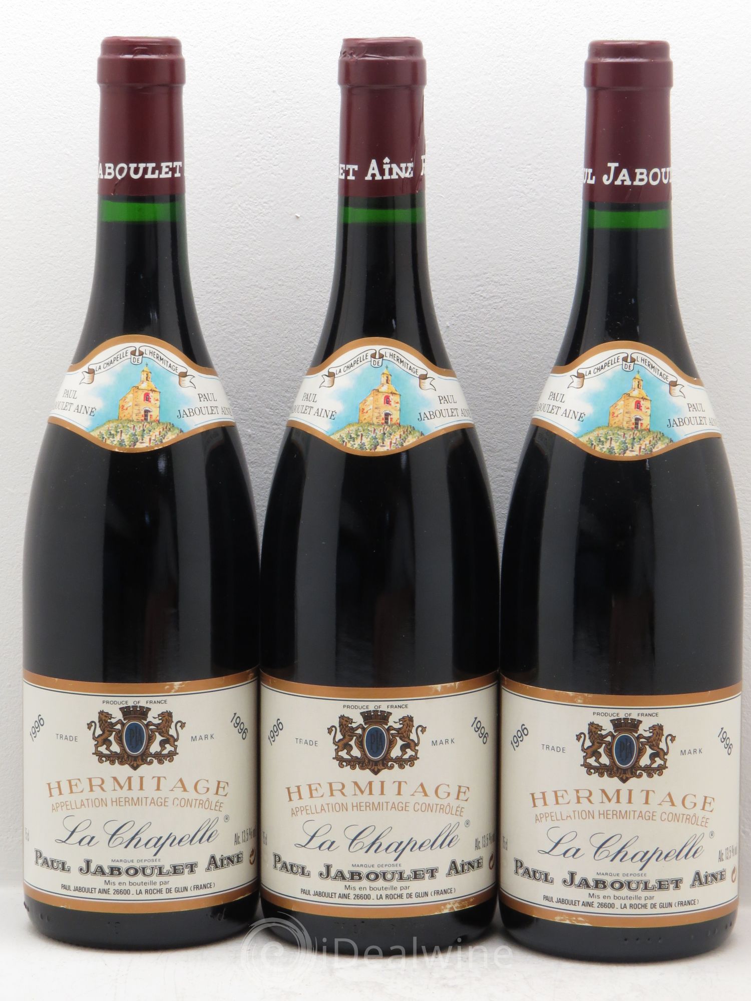 Hermitage La Chapelle Paul Jaboulet Ainé 1996 - Lot de 3 bouteilles - 0
