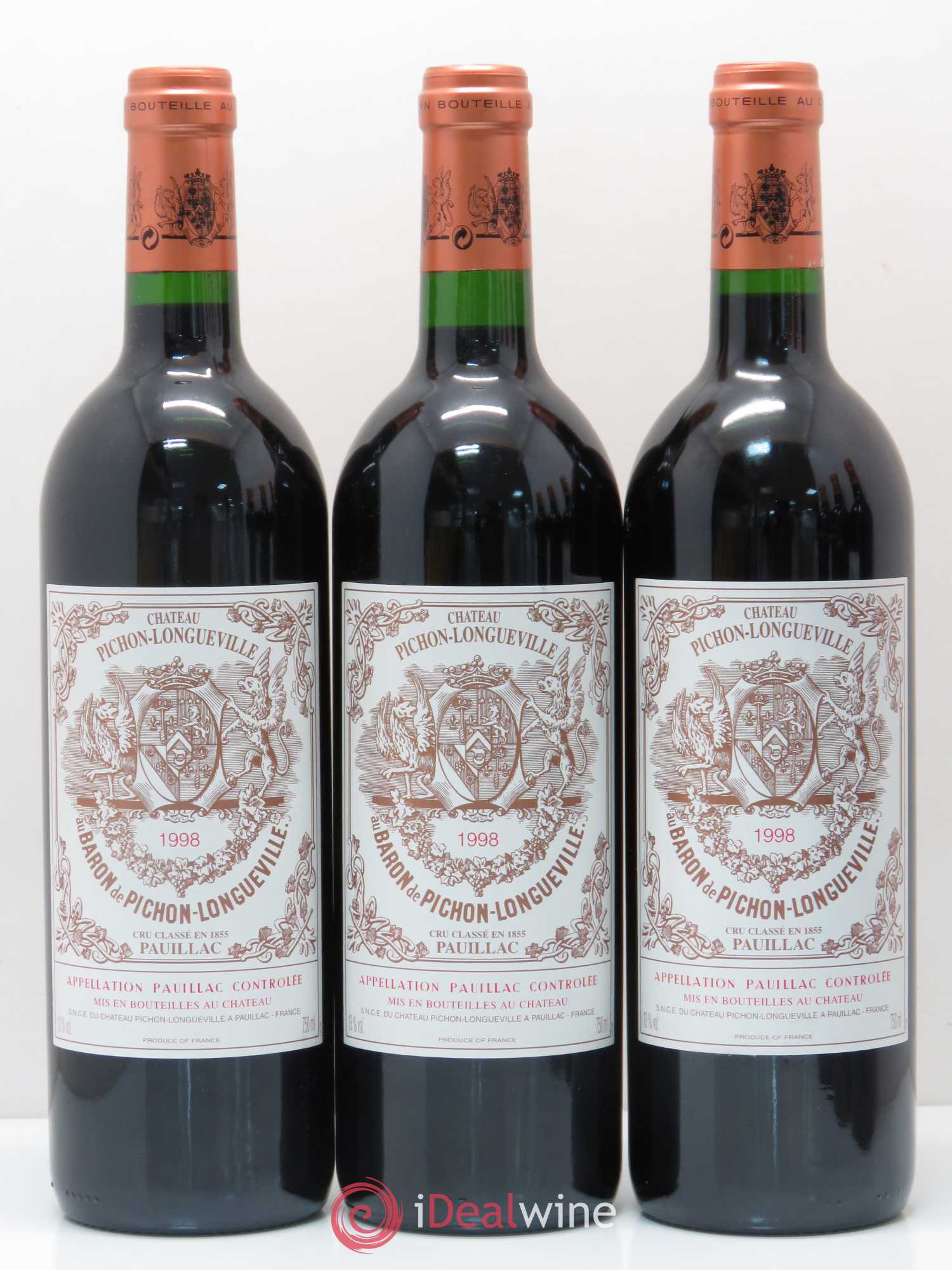 Pichon Longueville Baron 2ème Grand Cru Classé 1998 - Lot de 6 bouteilles - 1