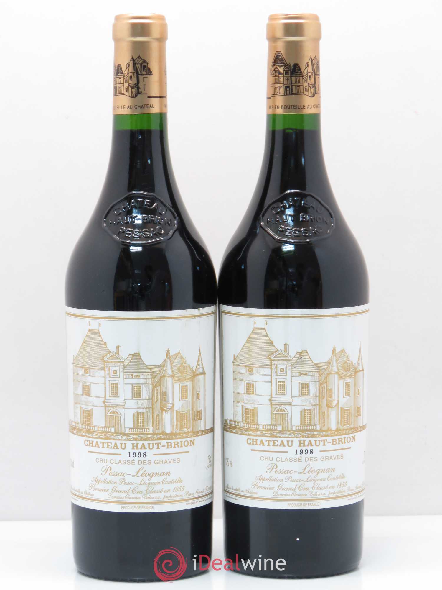 Château Haut Brion 1er Grand Cru Classé 1998 - Lot de 2 bouteilles - 0
