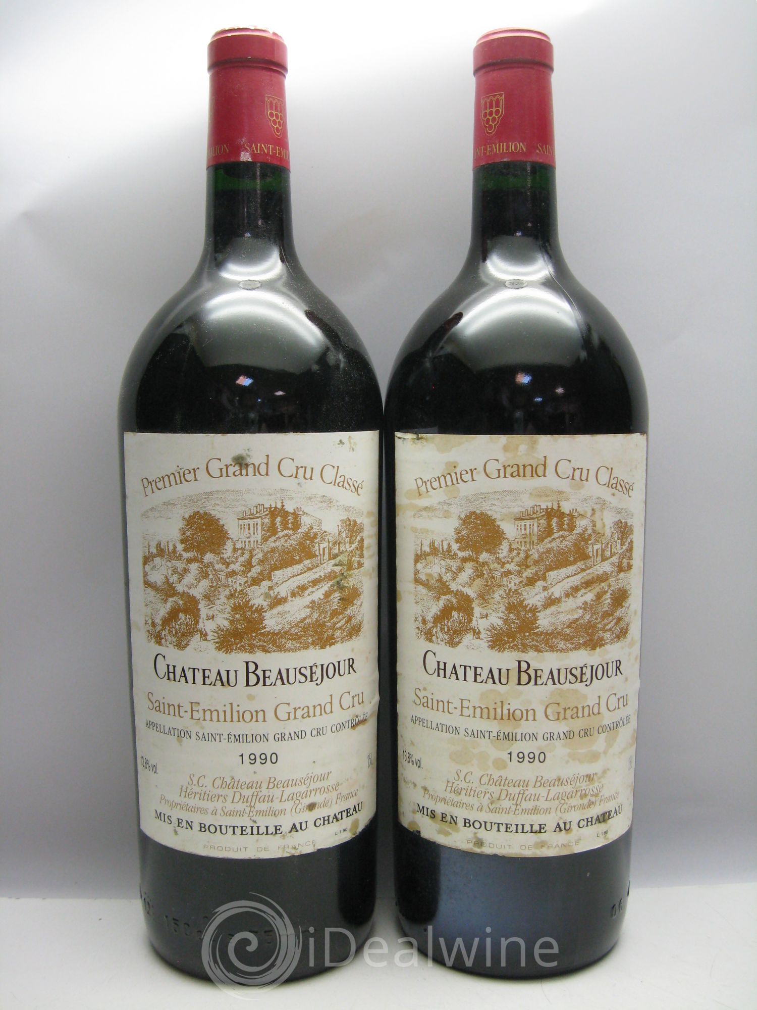Château Beauséjour (Duffau-Lagarrosse) 1er Grand Cru Classé B (CBO sans couvercle) 1990 - Lot de 6 magnums - 1