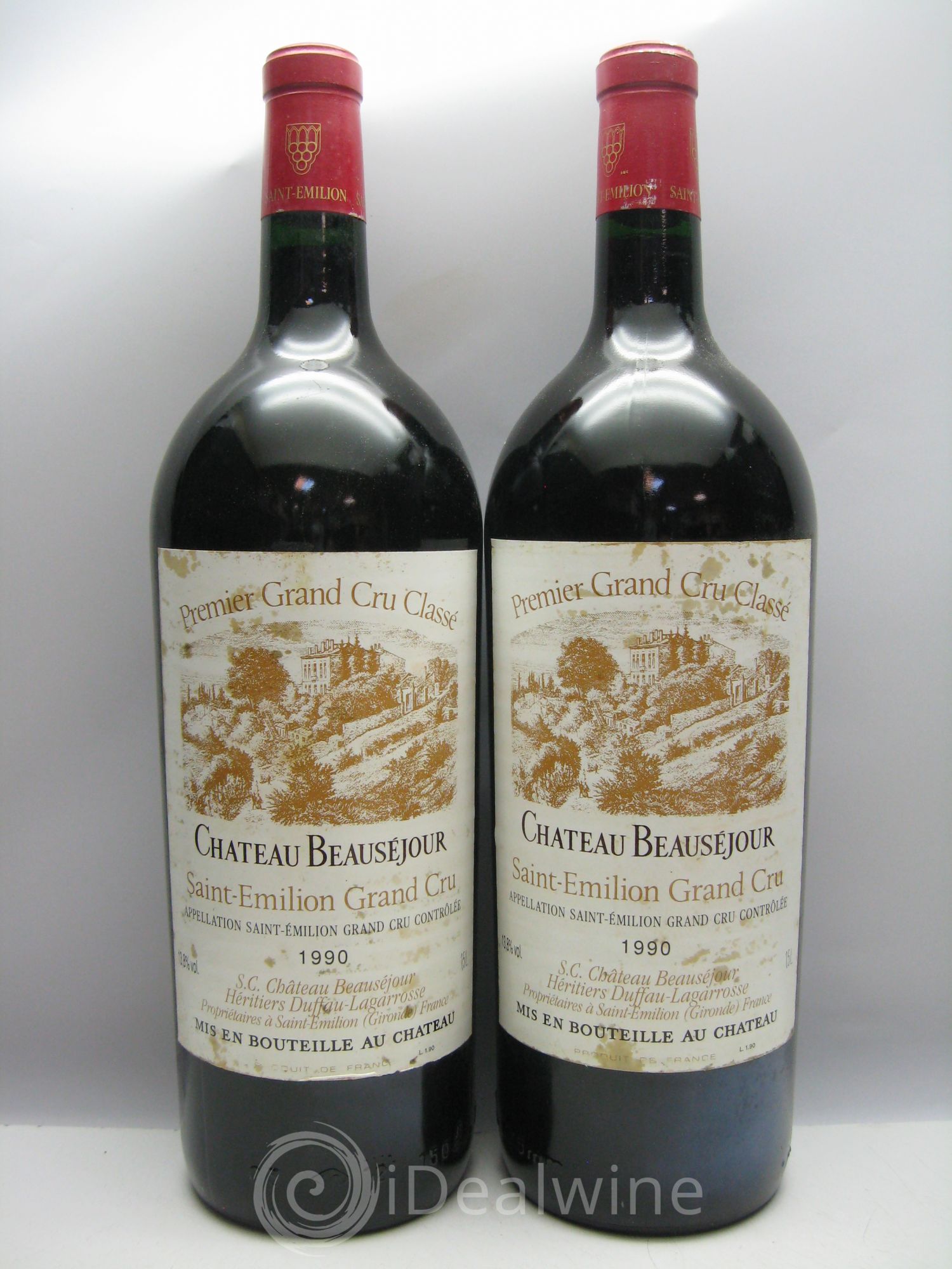 Château Beauséjour (Duffau-Lagarrosse) 1er Grand Cru Classé B (CBO sans couvercle) 1990 - Lot de 6 magnums - 2