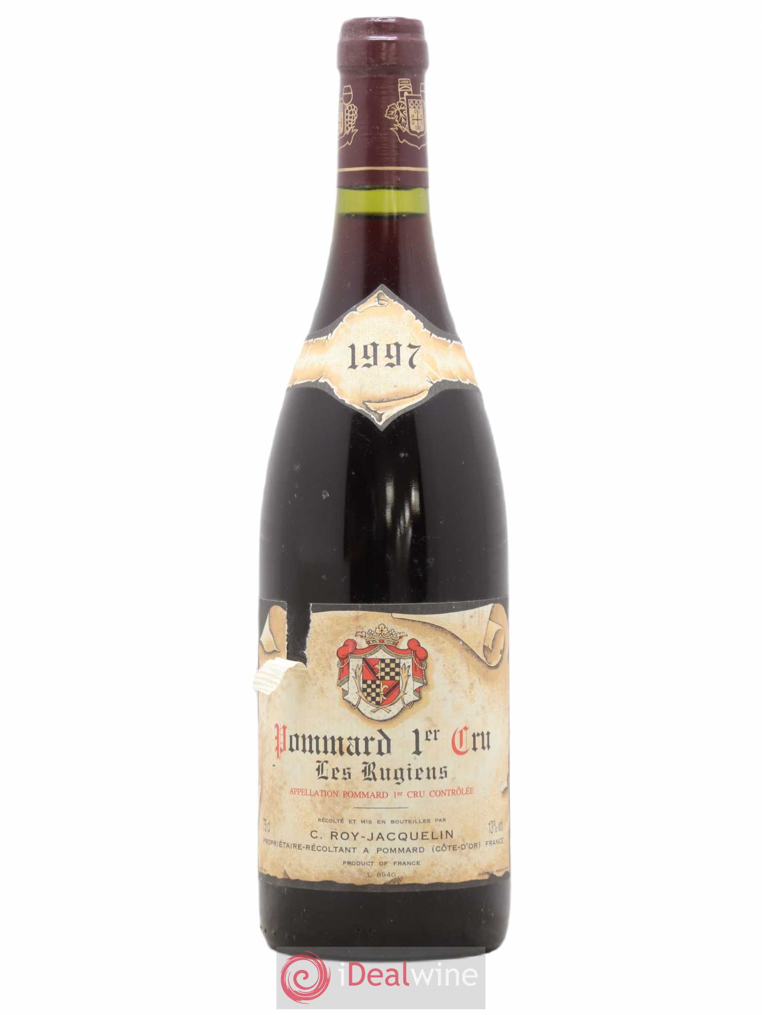 Pommard 1er Cru Rugiens Domaine Roy Jacquelin 1997 - Lot de 1 bouteille - 0