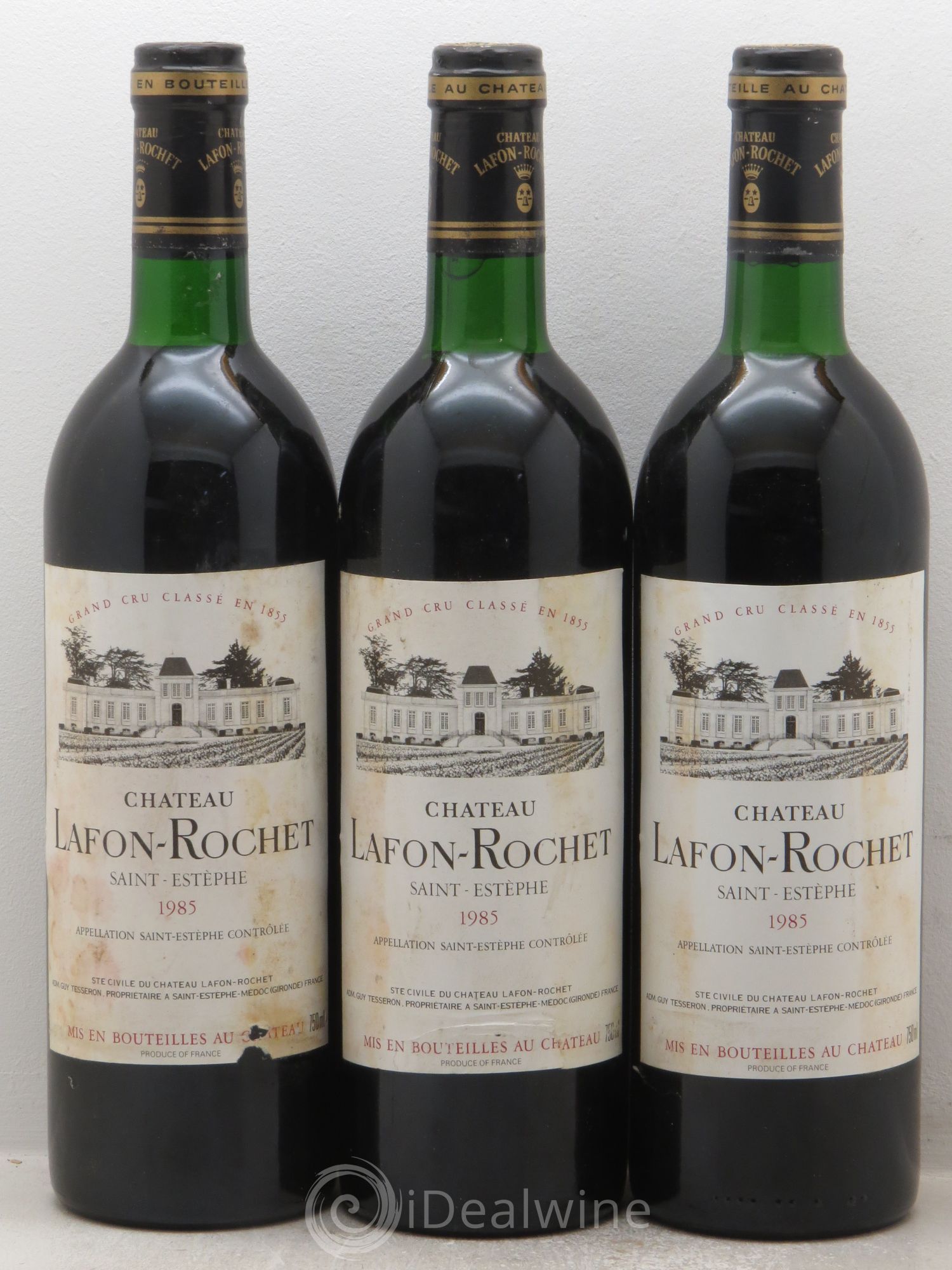 Château Lafon Rochet 4ème Grand Cru Classé 1985 - Lot de 3 bouteilles - 0