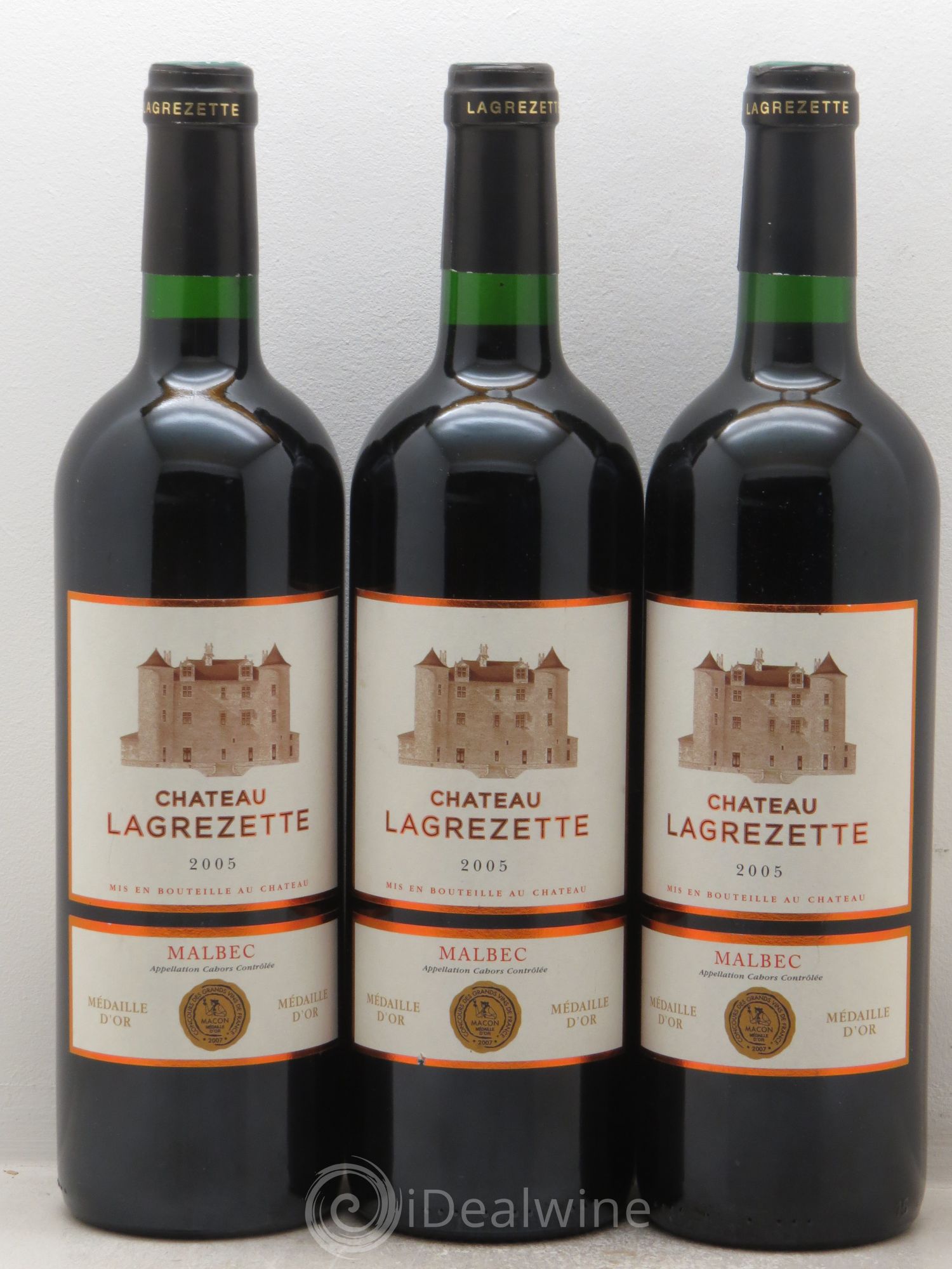 Cahors Château Lagrezette Alain Dominique Perrin (sans prix de réserve) 2005 - Lot de 3 bouteilles - 0
