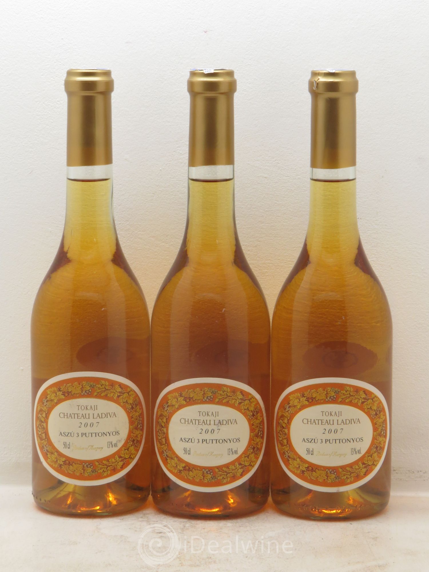 Tokaji Château Ladiva 3 Puttonyos (50cl) (sans prix de réserve) 2007 - Lotto di 3 bottiglie - 0