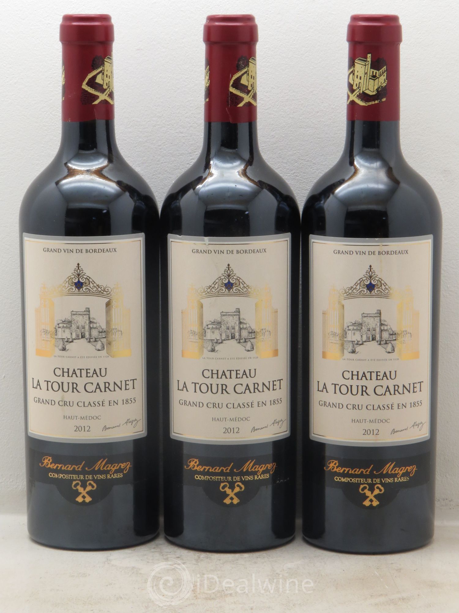 Château la Tour Carnet 4ème Grand Cru Classé (sans prix de réserve) 2012 - Lot de 3 bouteilles - 0