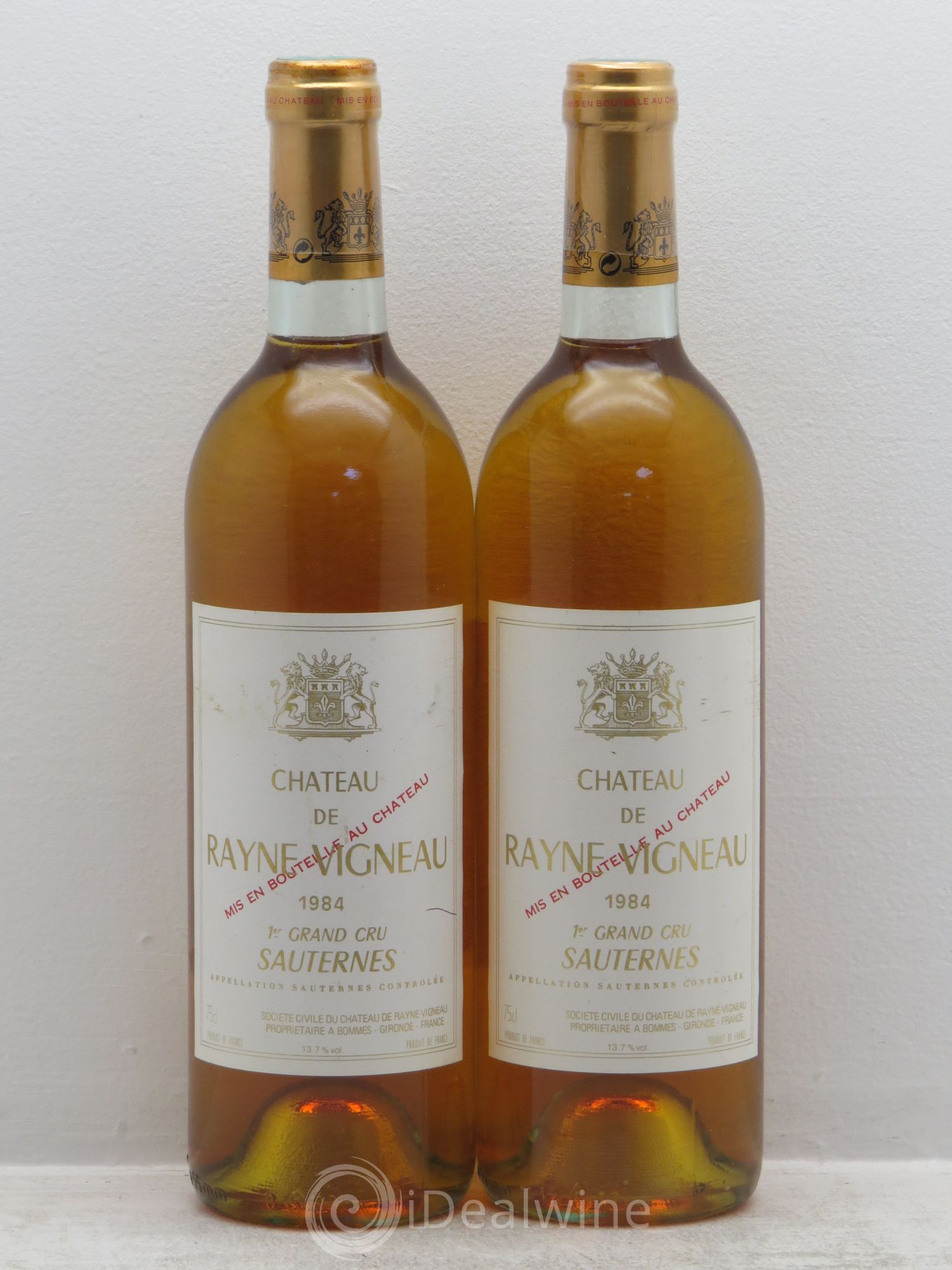 Château de Rayne Vigneau 1er Grand Cru Classé 1984 - Lotto di 2 bottiglie - 0