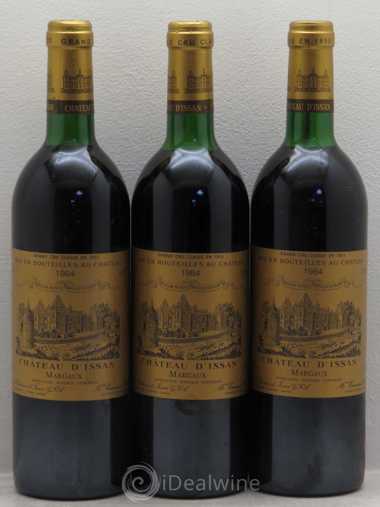 Château d'Issan 3ème Grand Cru Classé 1984 - Lot de 3 bouteilles - 0