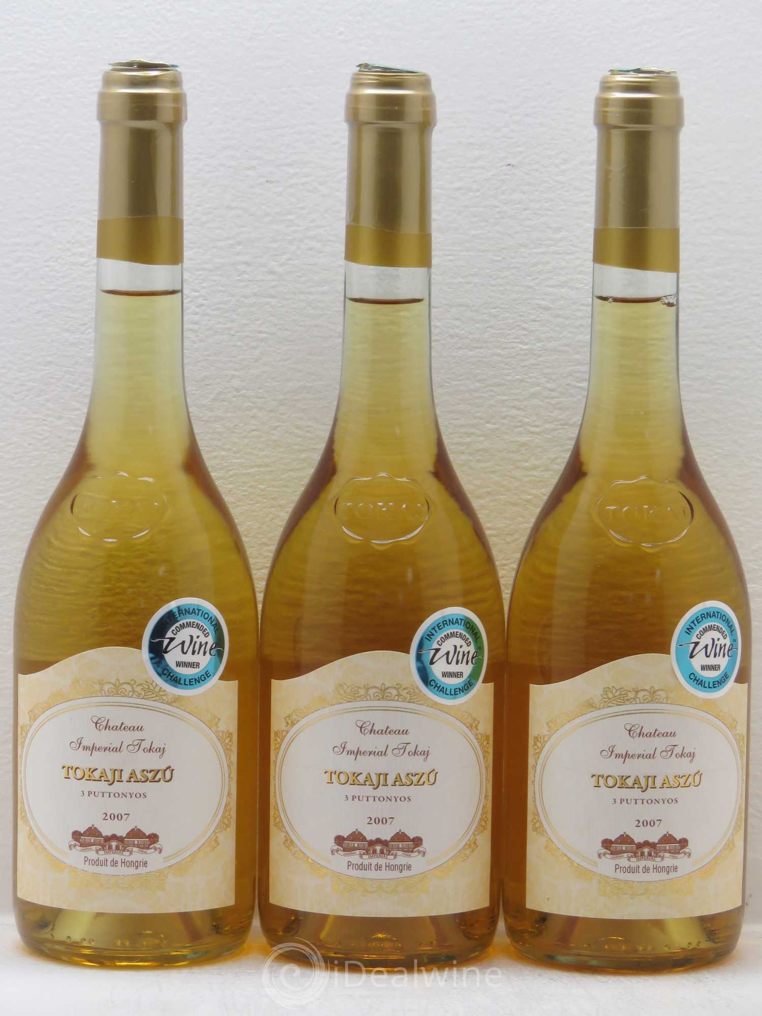 Tokaji Tokaji Aszu Château Impériale 3 Puttonyos (50cl) (sans prix de réserve) 2007 - Lotto di 3 bottiglie - 0
