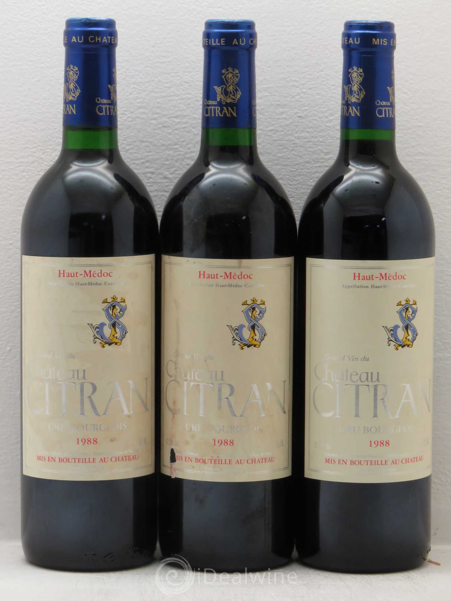 Château Citran Cru Bourgeois 1988 - Lot de 3 bouteilles - 0
