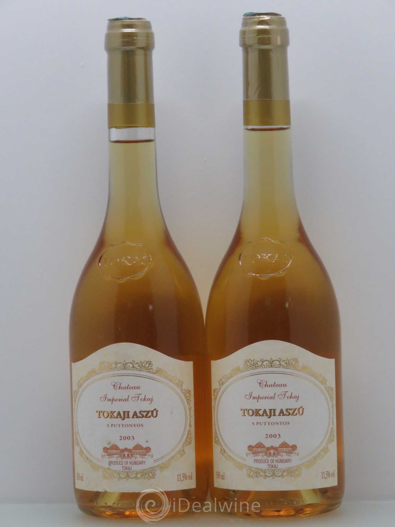 Tokaji Château impérial 5 Puttonyos (sans prix de réserve) 2003 - Lotto di 2 bottiglie - 0