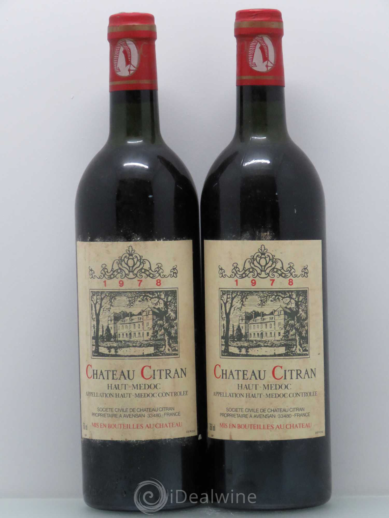 Château Citran Cru Bourgeois 1978 - Lot de 2 bouteilles - 0