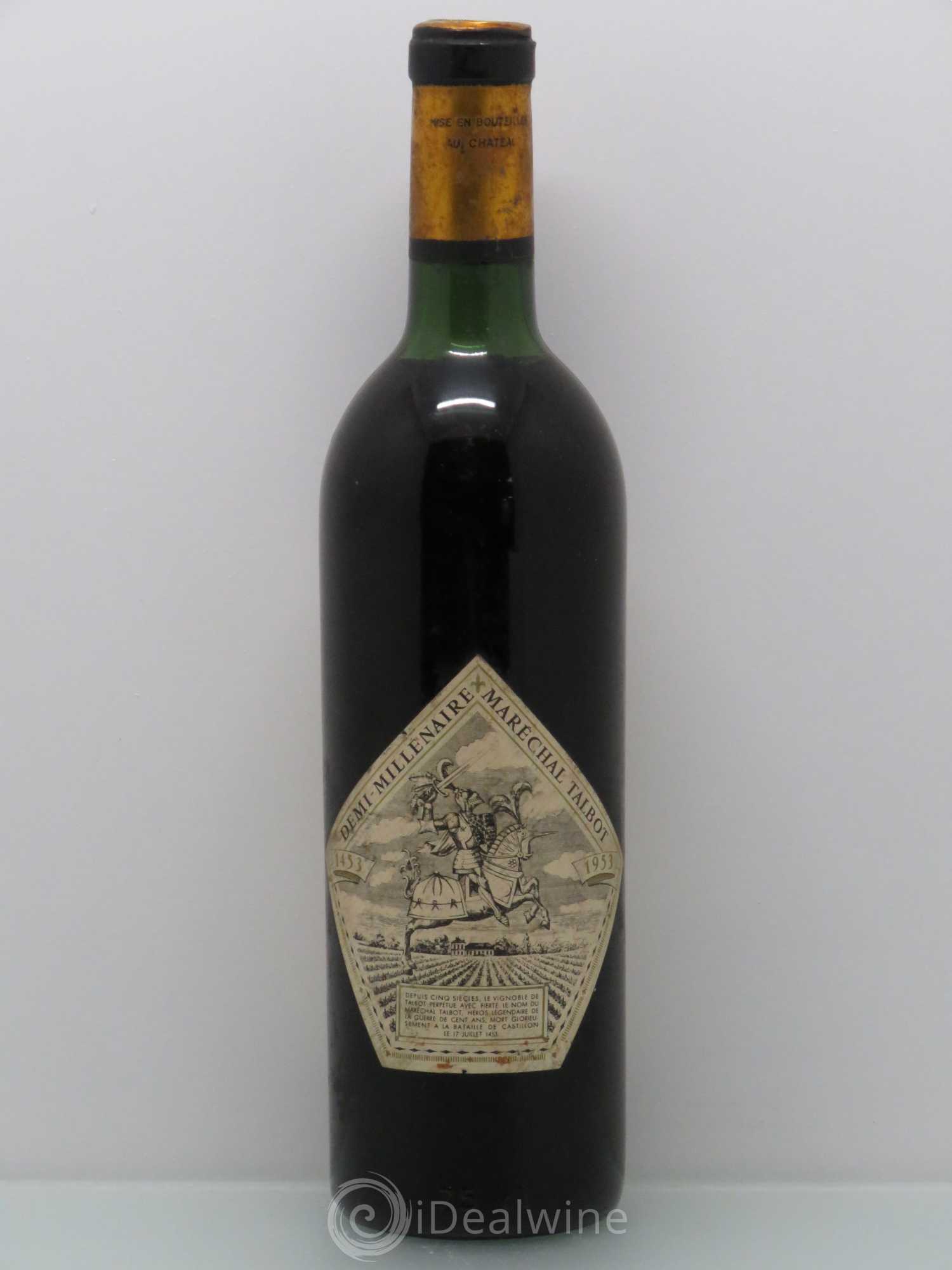 Château Talbot 4ème Grand Cru Classé Contre étiquette demi millénaire maréchal 1453 1953 1960 - Posten von 1 Flasche - 1