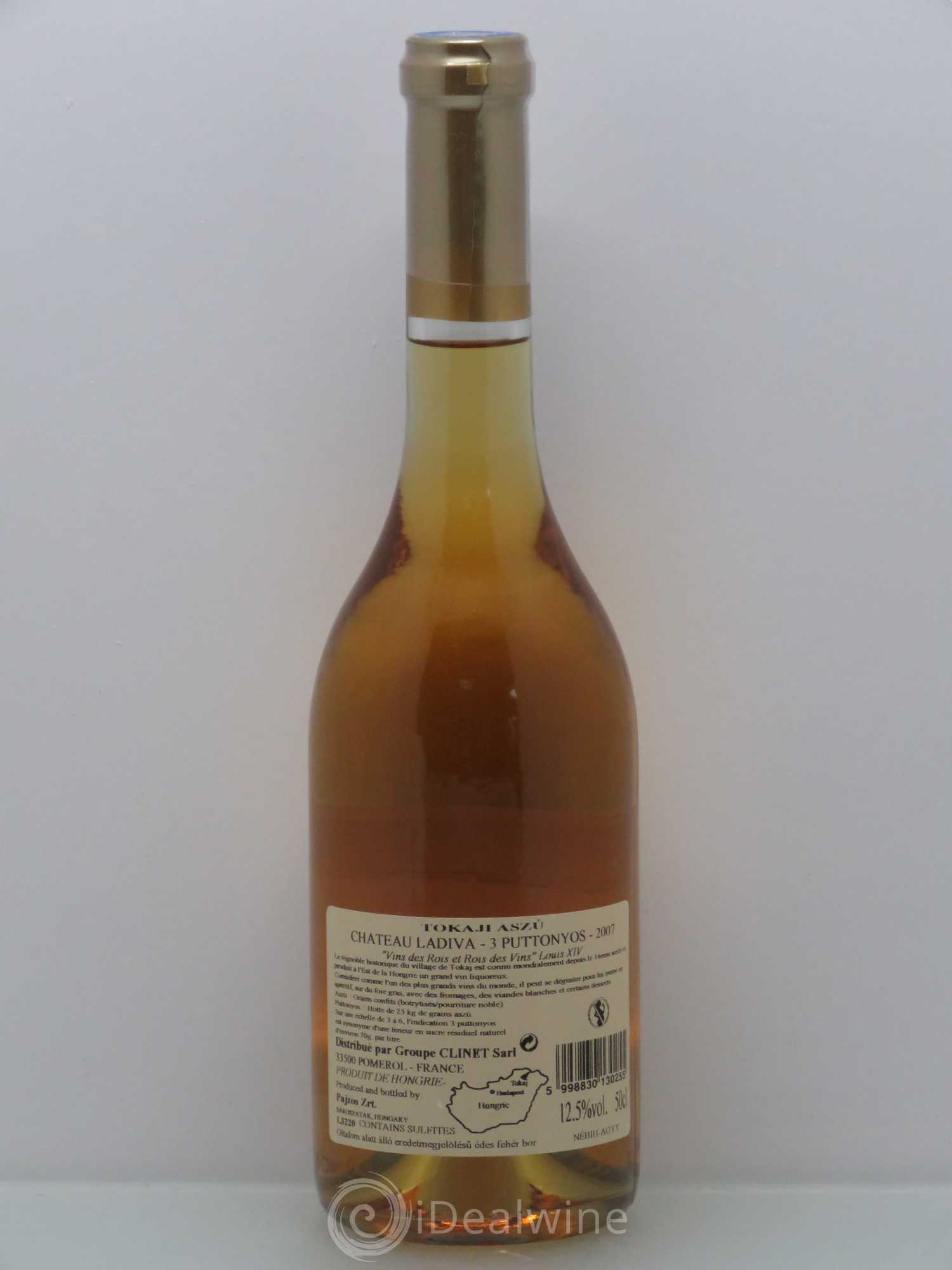 Tokaji Château Ladiva Aszu 3 Puttonyos (sans prix de réserve) 2007 - Posten von 1 Flasche - 1