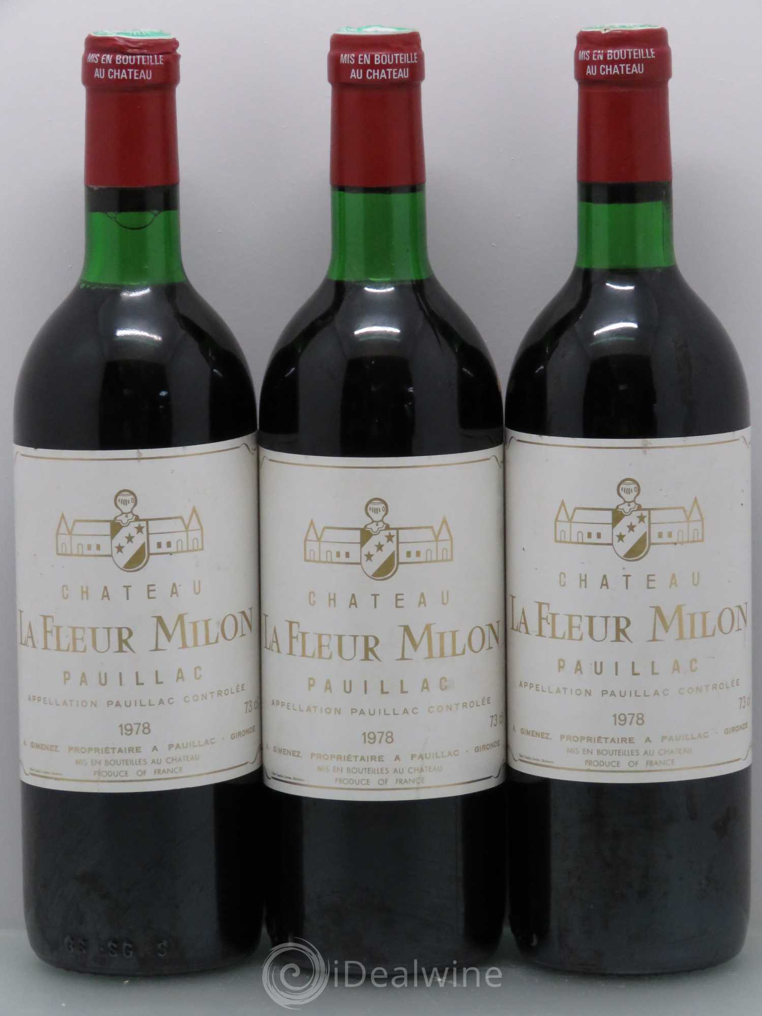 Château la Fleur Milon Cru Bourgeois 1978 - Lot de 3 bouteilles - 0