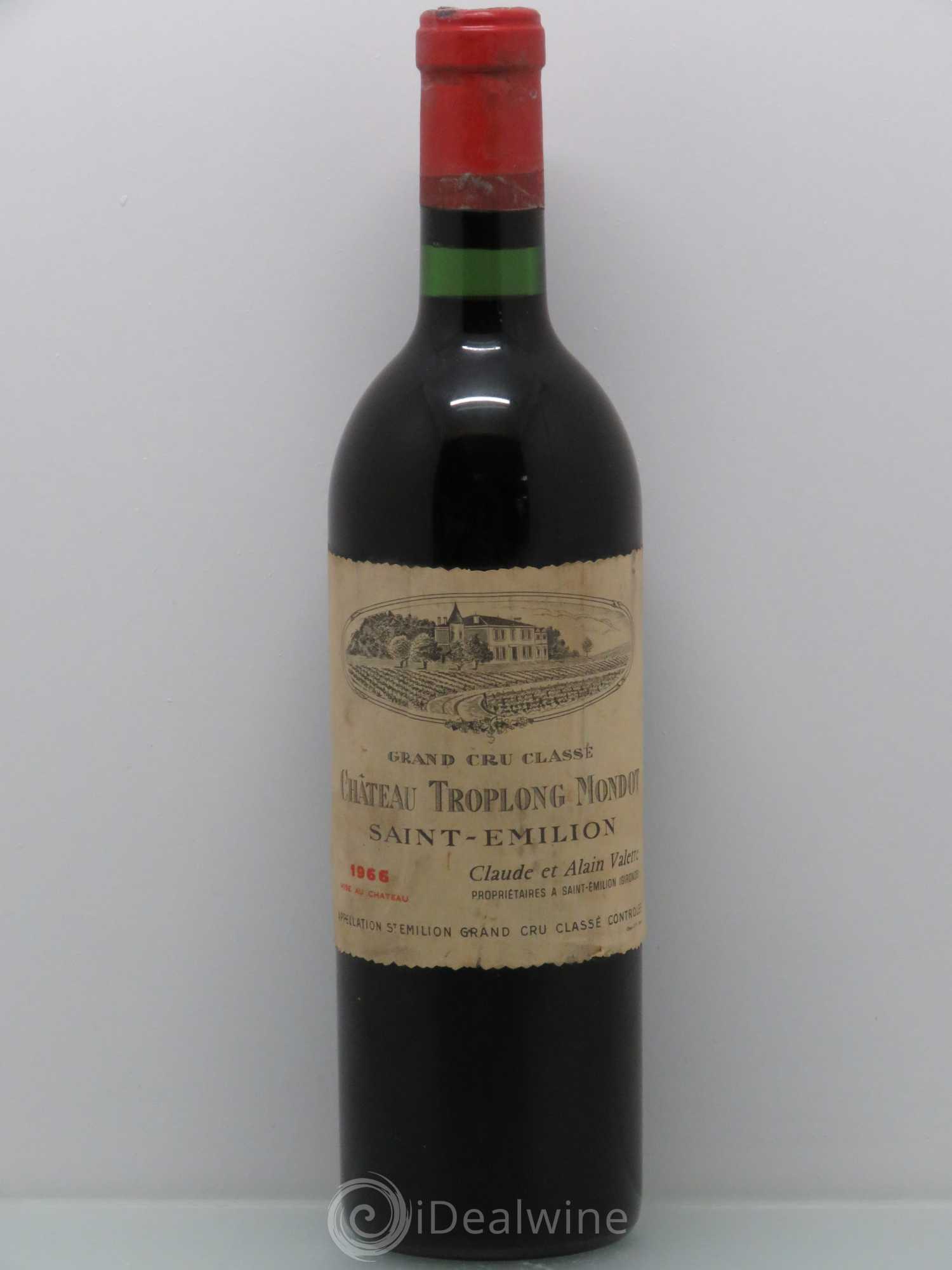 Château Troplong Mondot 1er Grand Cru Classé B 1966 - Lot de 1 bouteille - 0