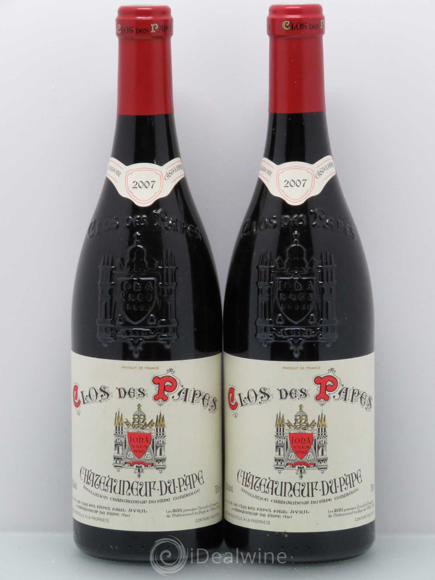 Châteauneuf-du-Pape Clos des Papes - Paul Avril 2007 - Lot de 2 bouteilles - 0