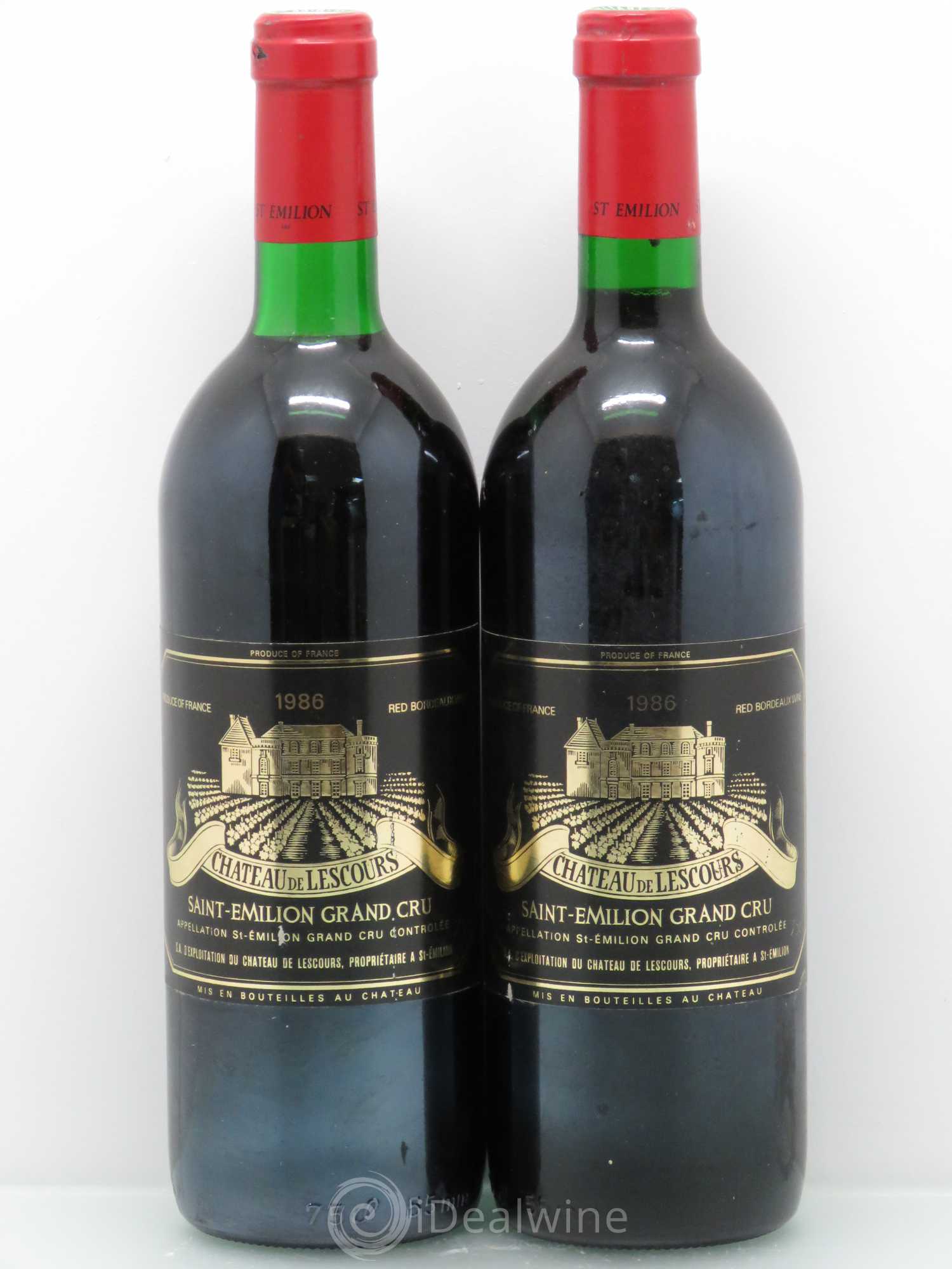 Saint-Émilion Château Lescours 1986 - Posten von 2 Flaschen - 0
