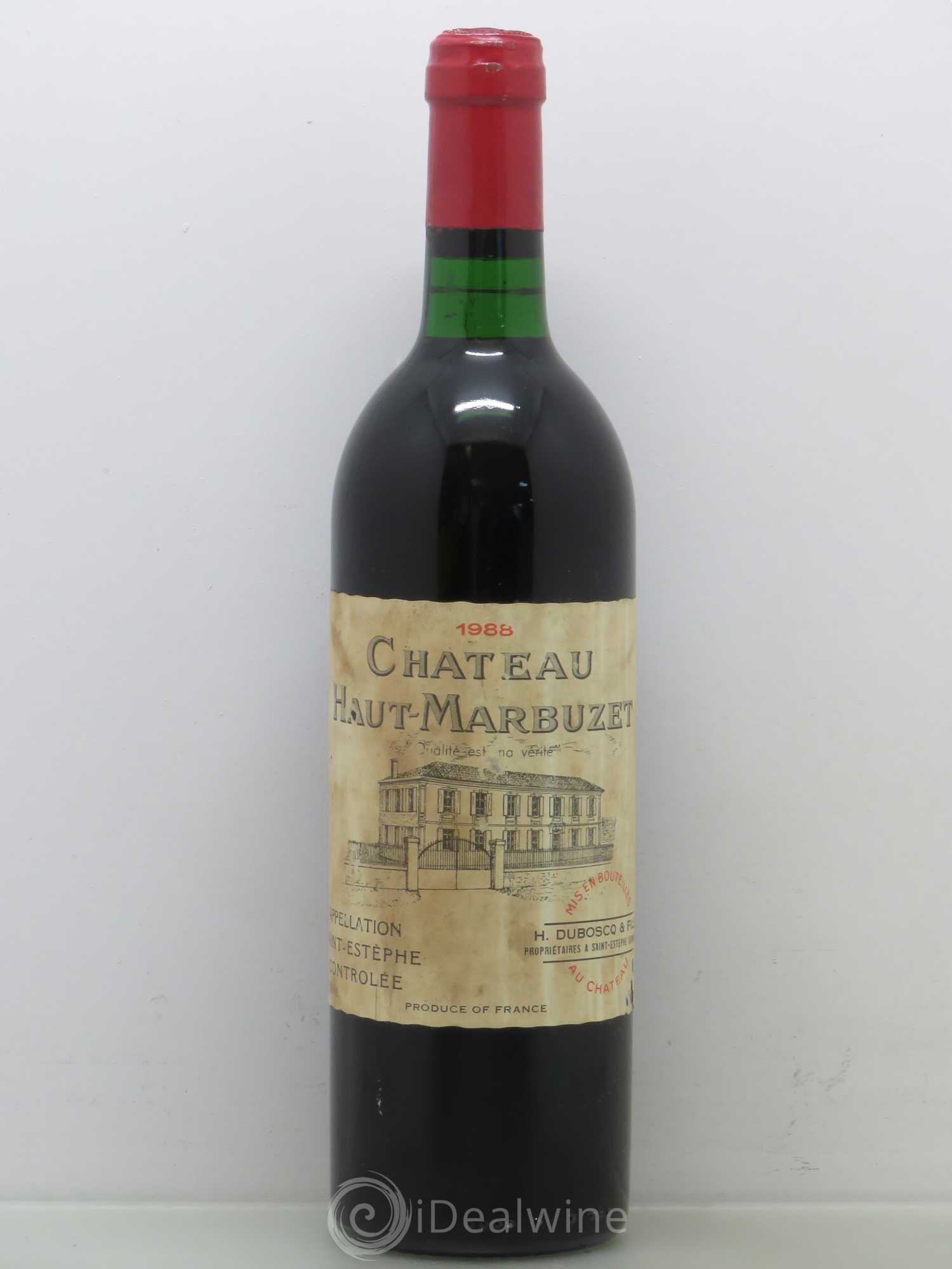 Château Haut Marbuzet 1988 - Lot de 1 bouteille - 0