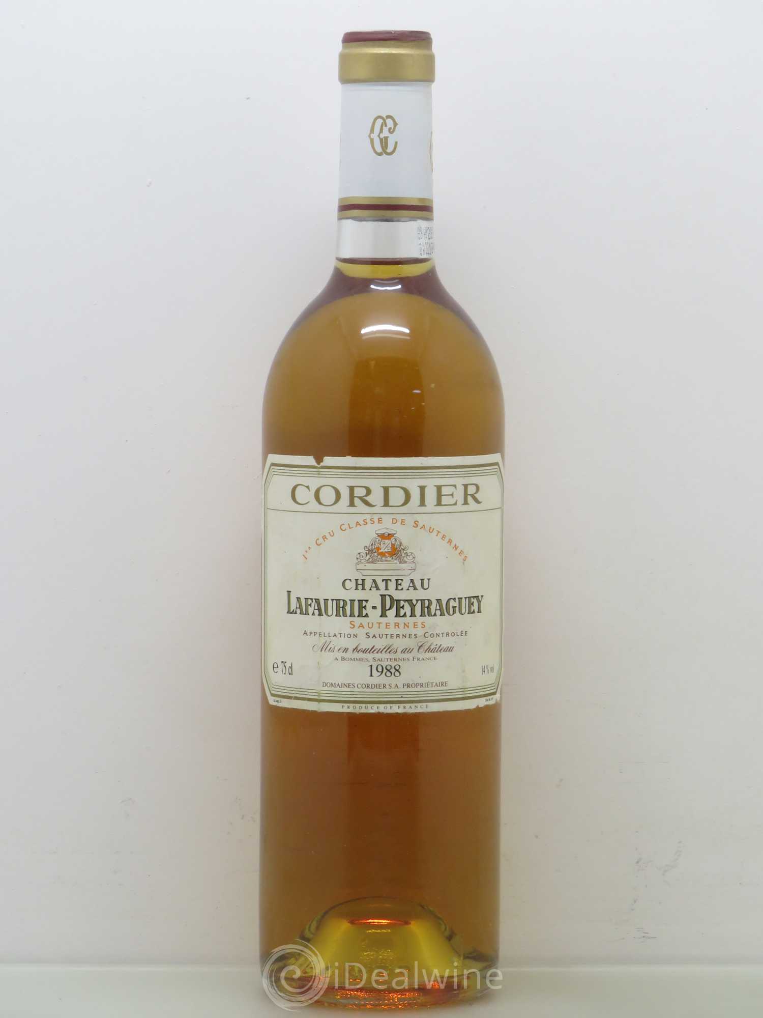 Château Lafaurie-Peyraguey 1er Grand Cru Classé 1988 - Lotto di 1 bottiglia - 0