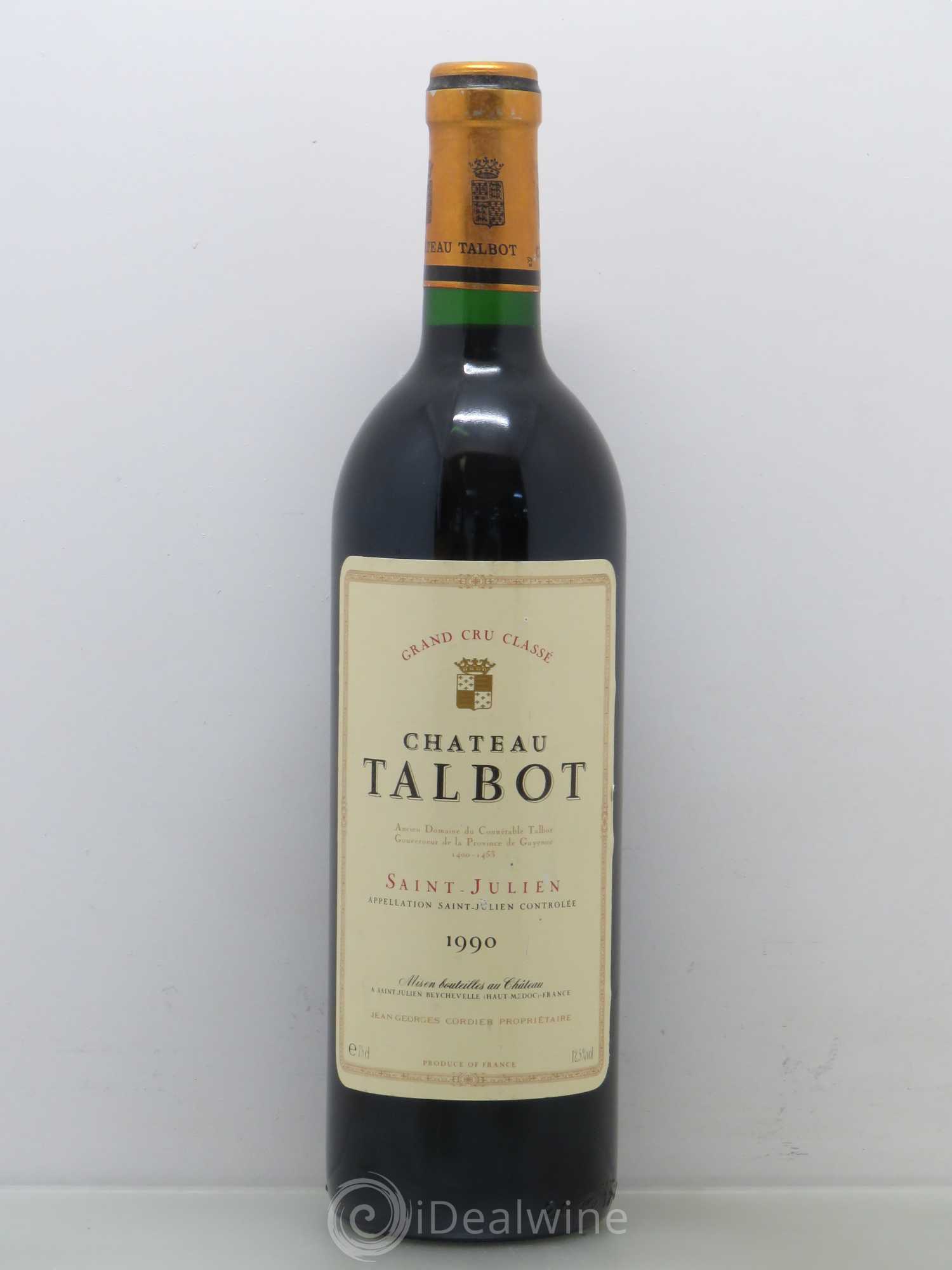 Château Talbot 4ème Grand Cru Classé 1990 - Lot de 1 bouteille - 0