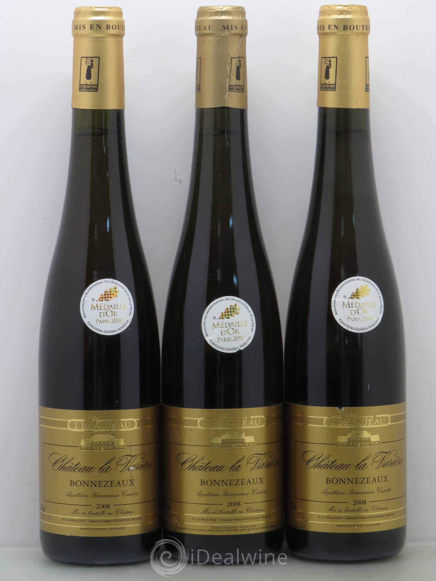 Bonnezeaux Bonnezeaux Chateau la Varriere Beaujeau (sans prix de réserve) 2008 - Lotto di 3 bottiglie - 0