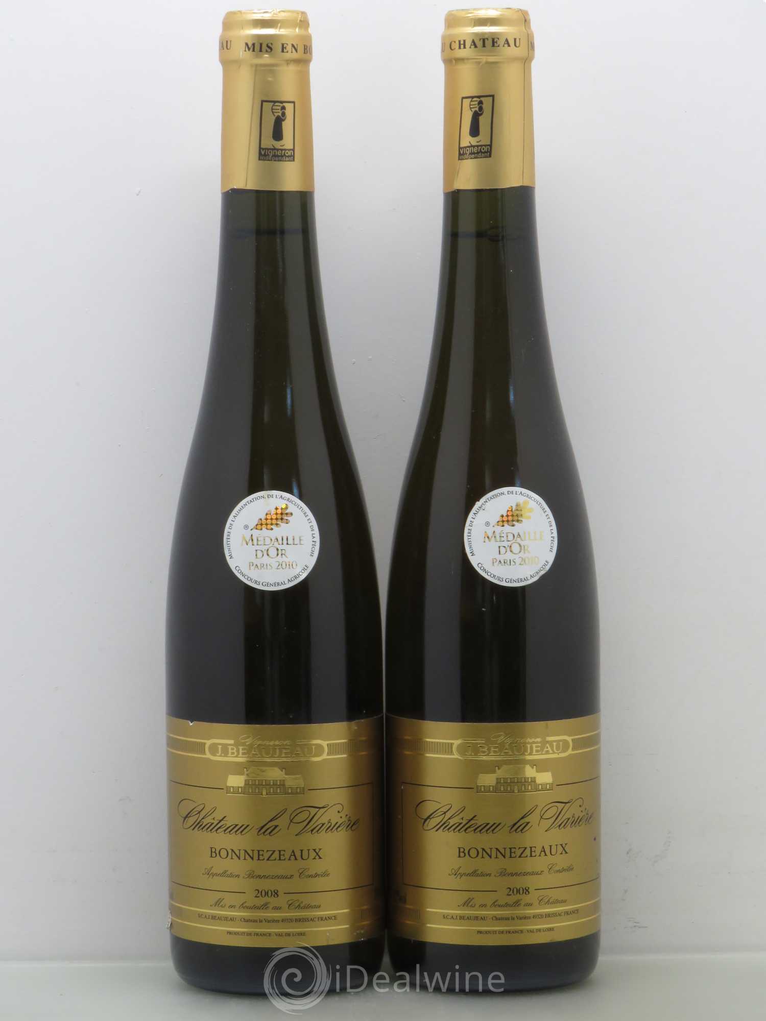 Bonnezeaux Bonnezeaux Chateau la Varriere Beaujeau (sans prix de réserve) 2008 - Lotto di 2 bottiglie - 0