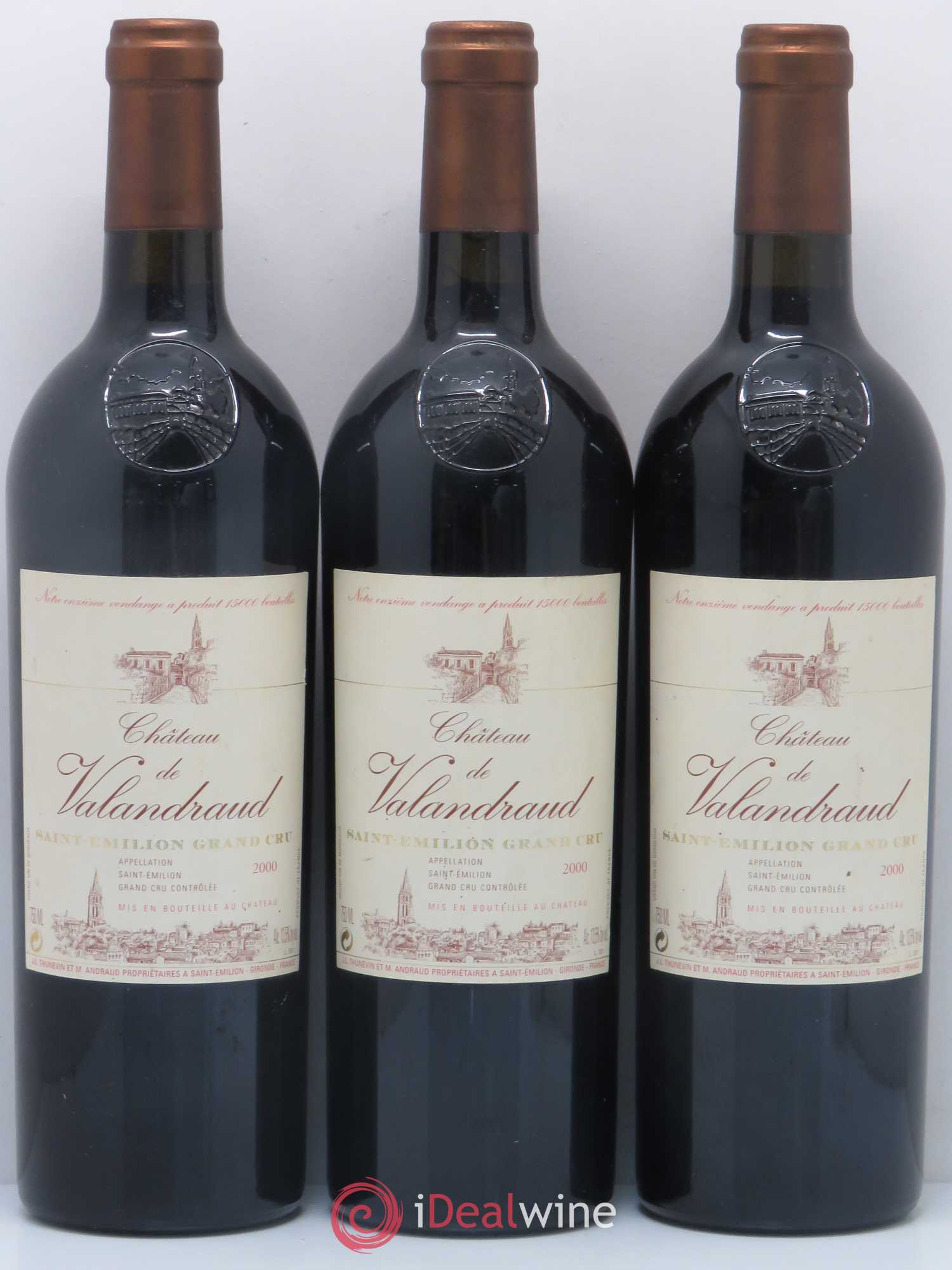 Château de Valandraud 2000 - Lot de 3 bouteilles - 0