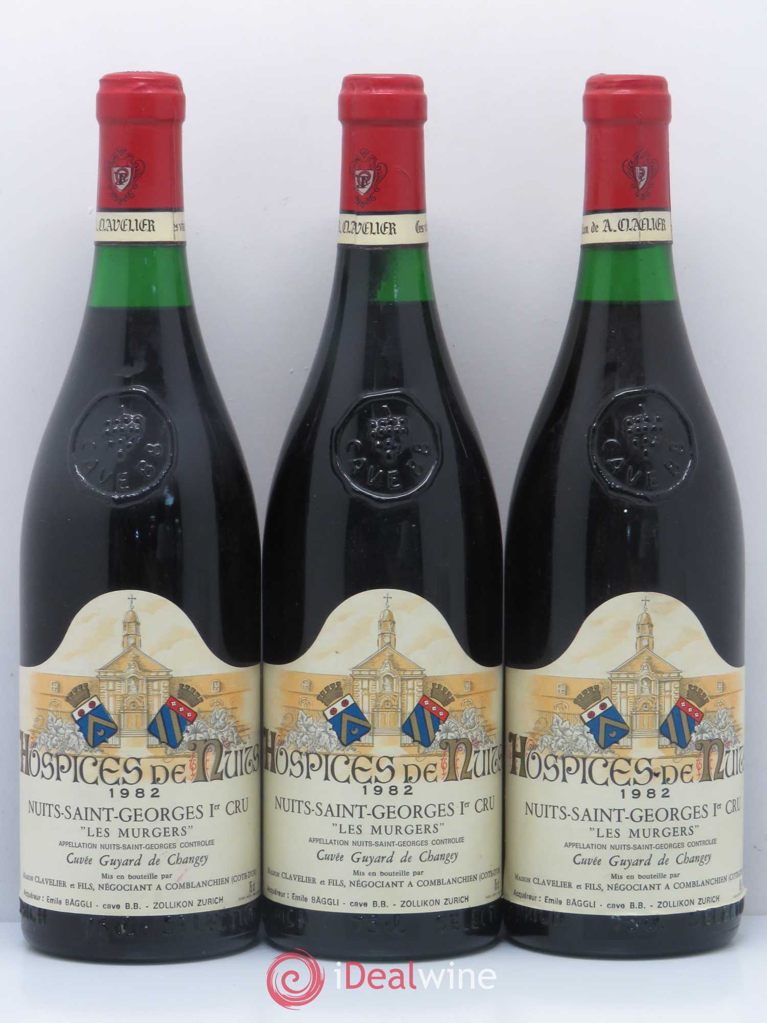 Nuits-Saint-Georges 1er Cru Hospices de Nuits Les Murgers Cuvee Guyard de Changey 1982 - Posten von 5 Flaschen - 1