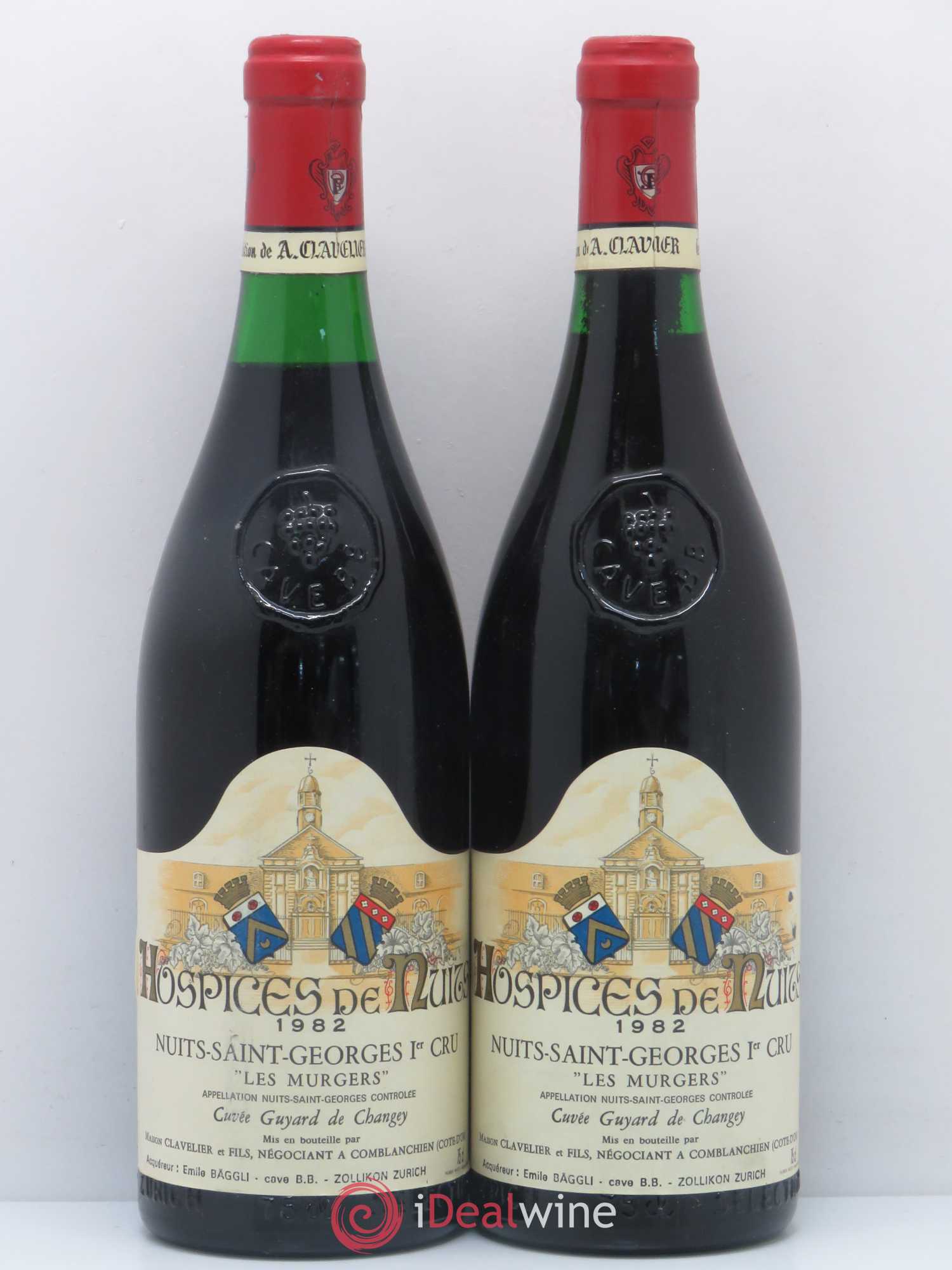 Nuits-Saint-Georges 1er Cru Hospices de Nuits Les Murgers Cuvee Guyard de Changey 1982 - Posten von 5 Flaschen - 2
