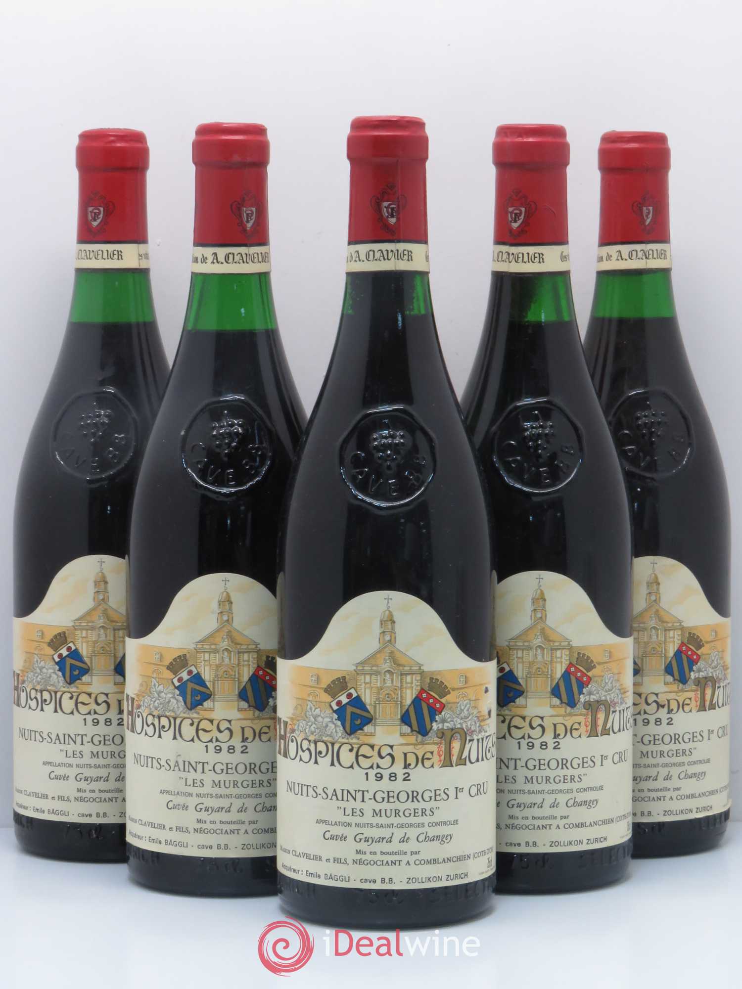 Nuits-Saint-Georges 1er Cru Hospices de Nuits Les Murgers Cuvee Guyard de Changey 1982 - Posten von 5 Flaschen - 0
