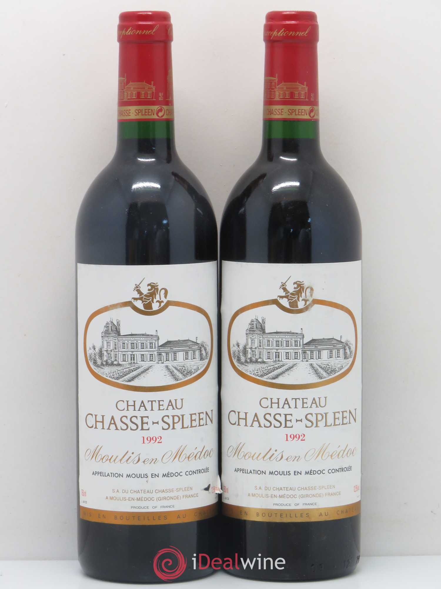 Château Chasse Spleen 1992 - Lot de 2 bouteilles - 0