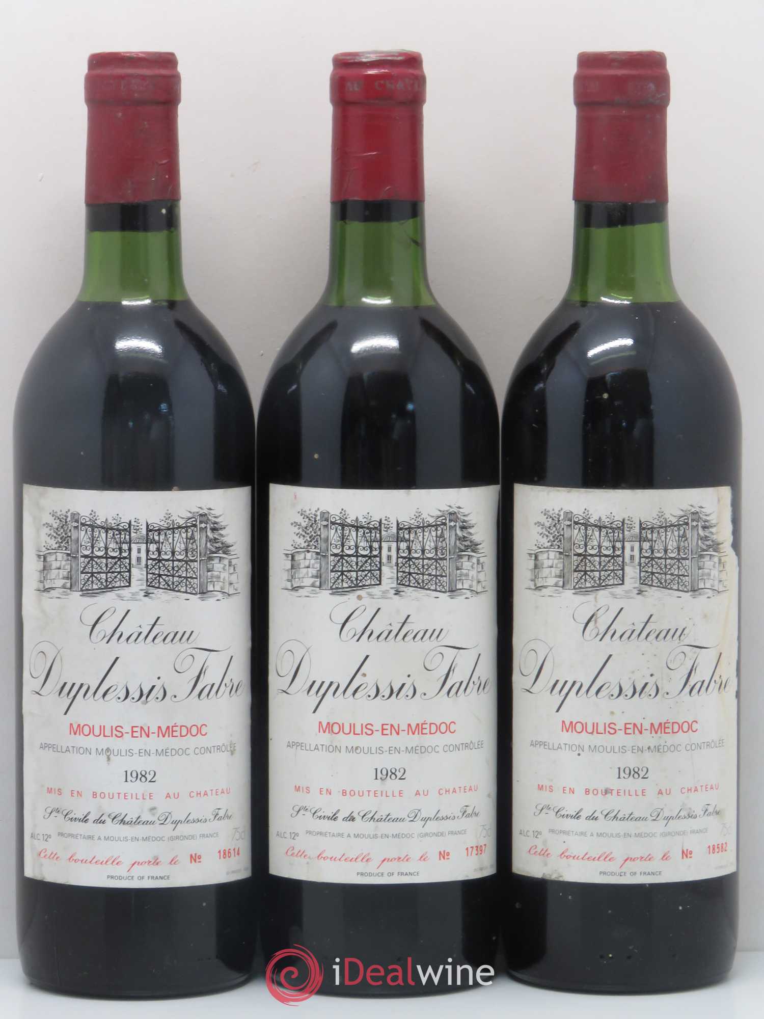 Château Duplessis Fabre Cru Bourgeois 1982 - Lot de 6 bouteilles - 1