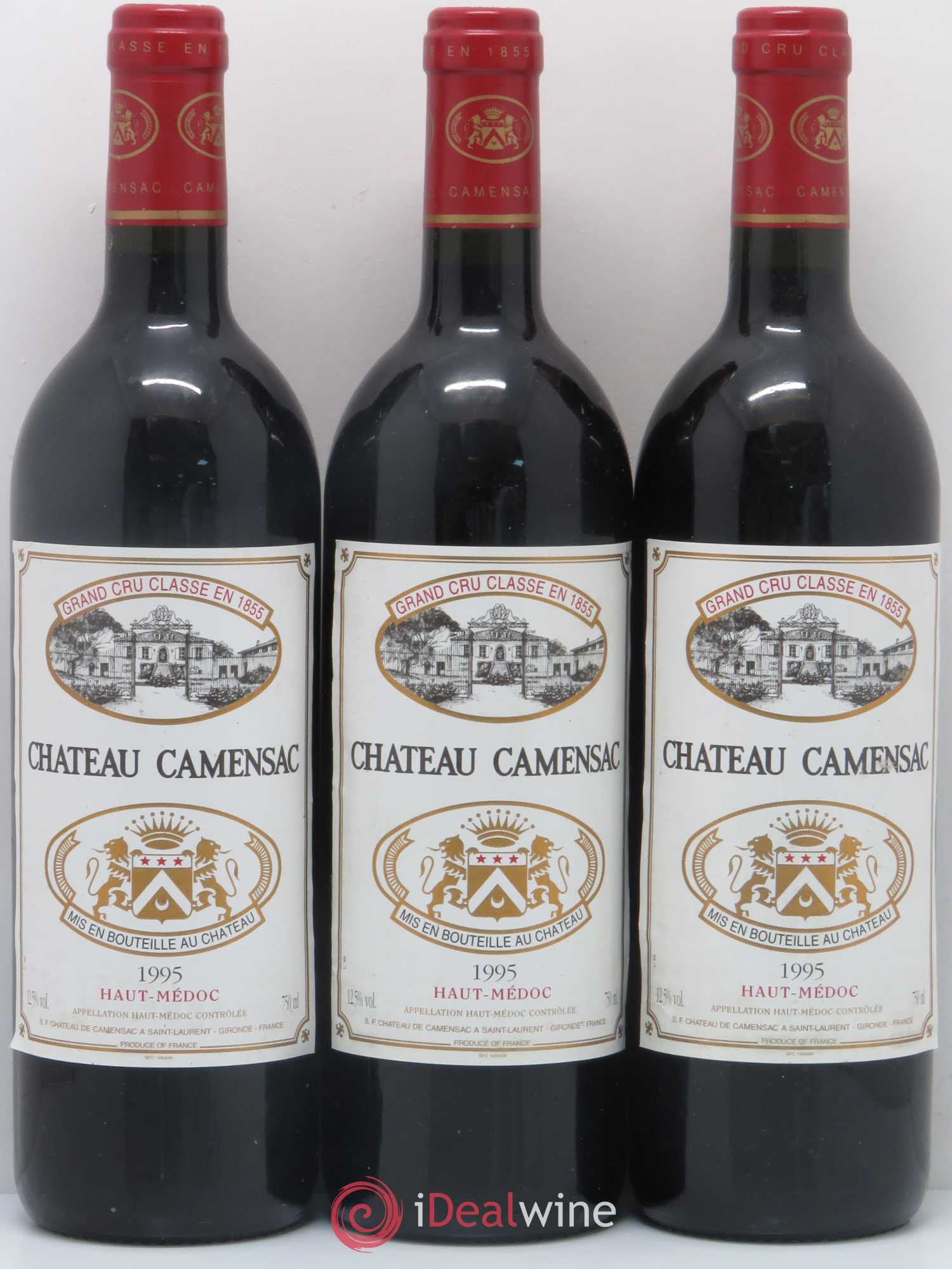 Château Camensac 5ème Grand Cru Classé 1995 - Lot de 3 bouteilles - 0