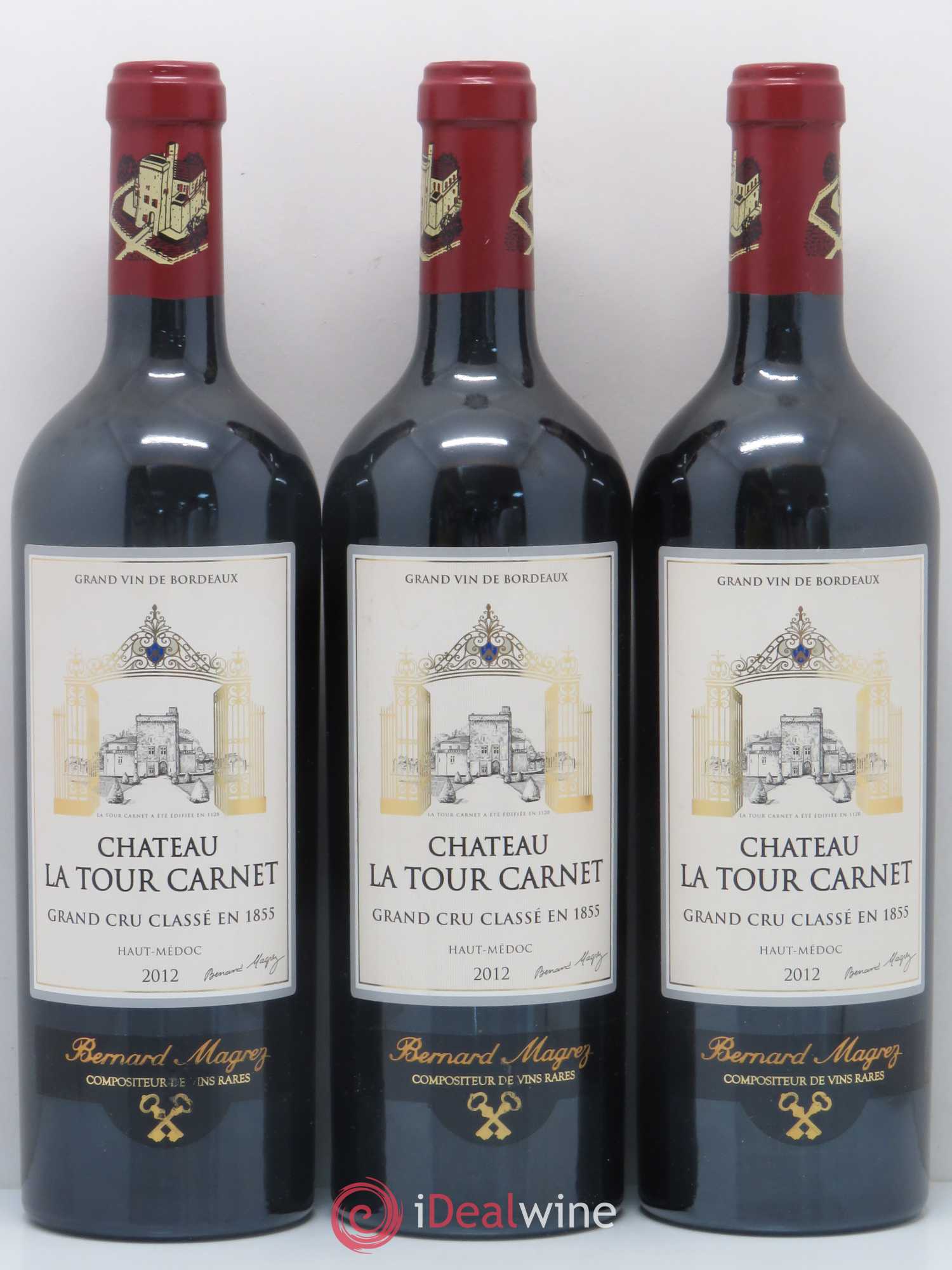 Château la Tour Carnet 4ème Grand Cru Classé 2012 - Lot de 3 bouteilles - 0