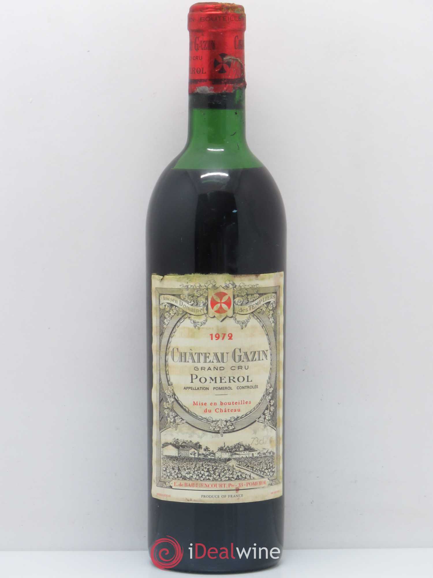 Château Gazin 1972 - Lot de 1 bouteille - 0