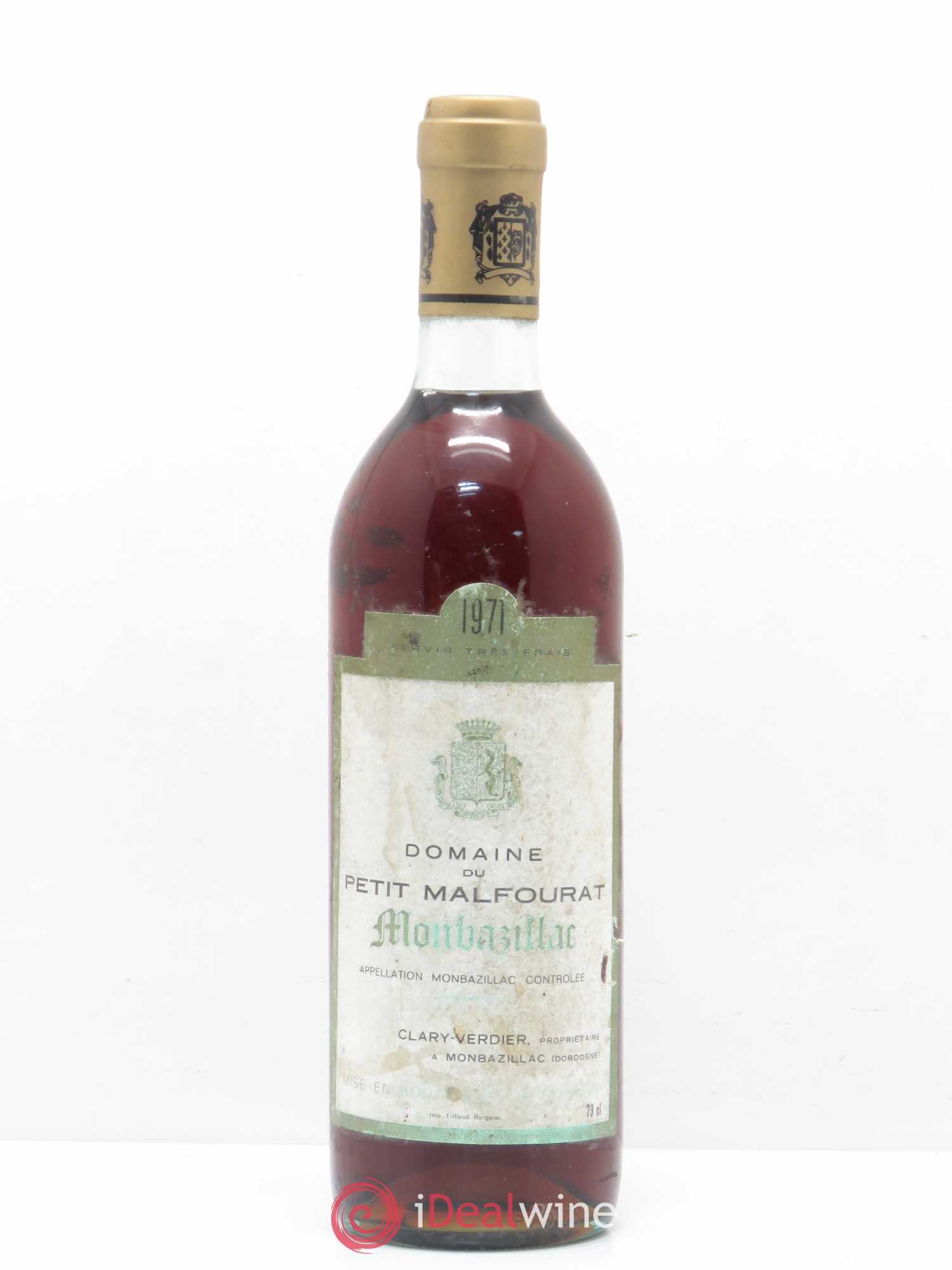 Monbazillac Domaine Petit Malfourat Clary Verdier (sans prix de réserve) 1971 - Lotto di 1 bottiglia - 0