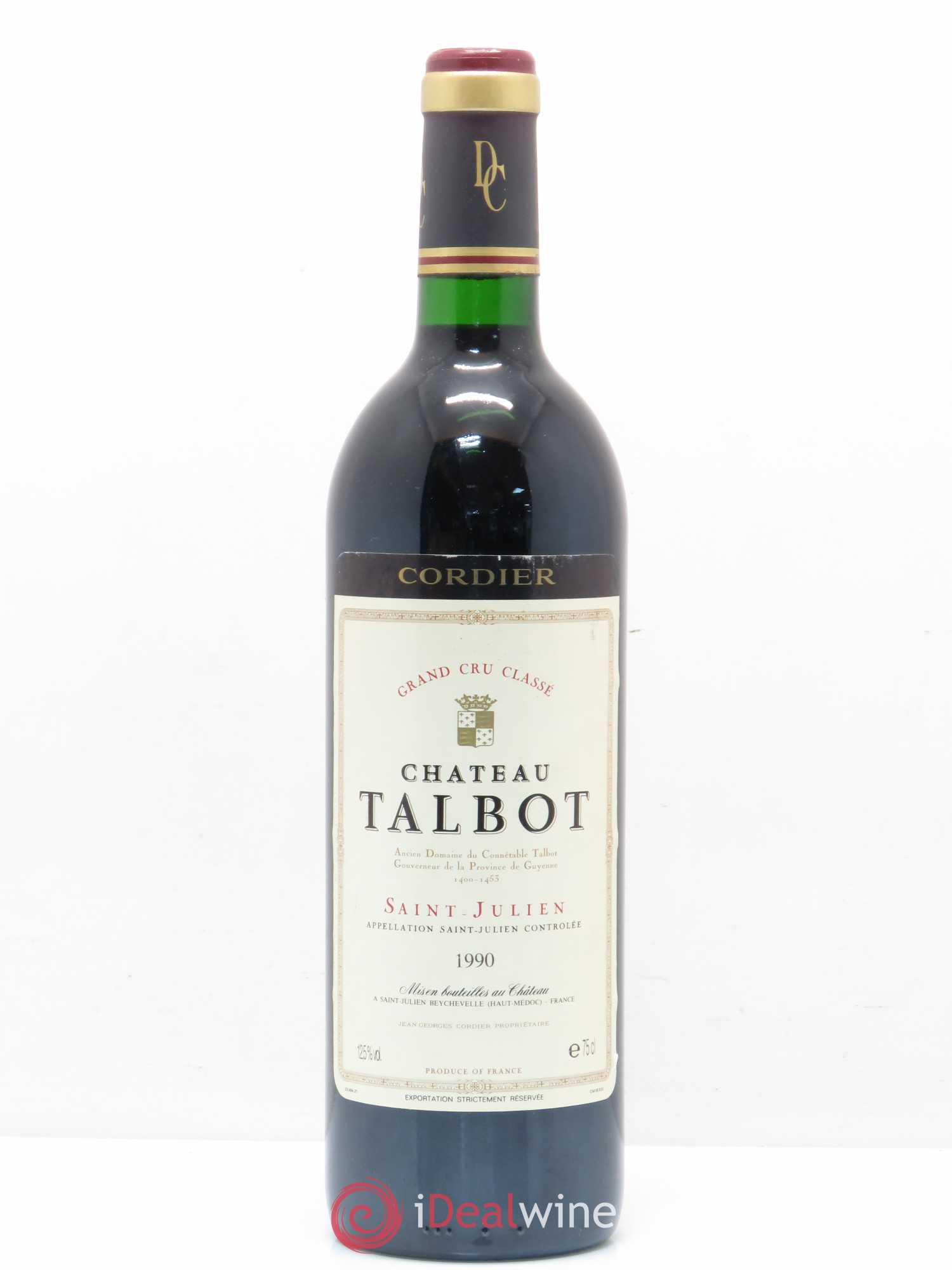 Château Talbot 4ème Grand Cru Classé 1990 - Lot de 1 bouteille - 0