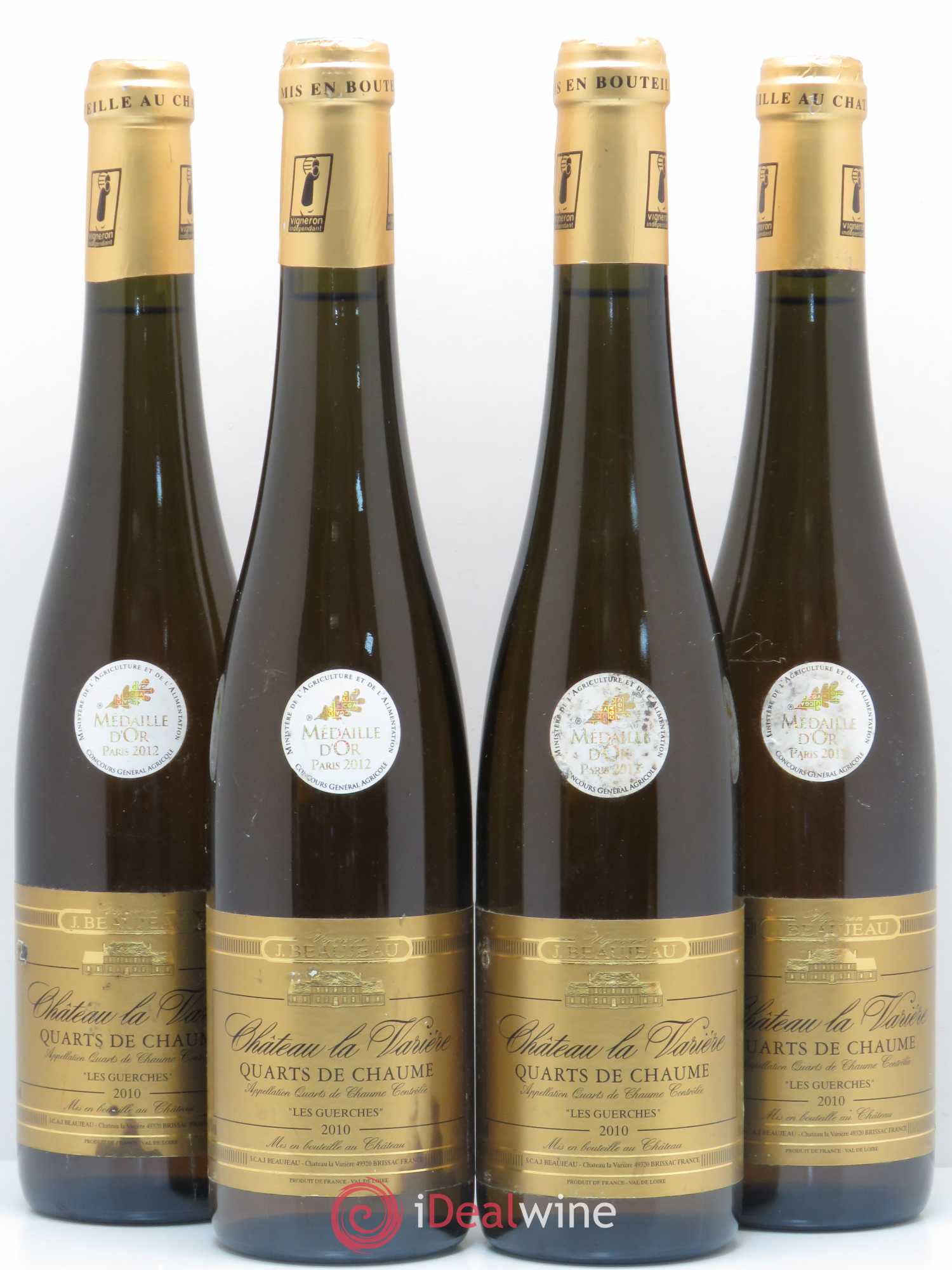 Quarts de Chaume Les Guerches Château La Variere 2010 - Lotto di 4 bottiglie - 0