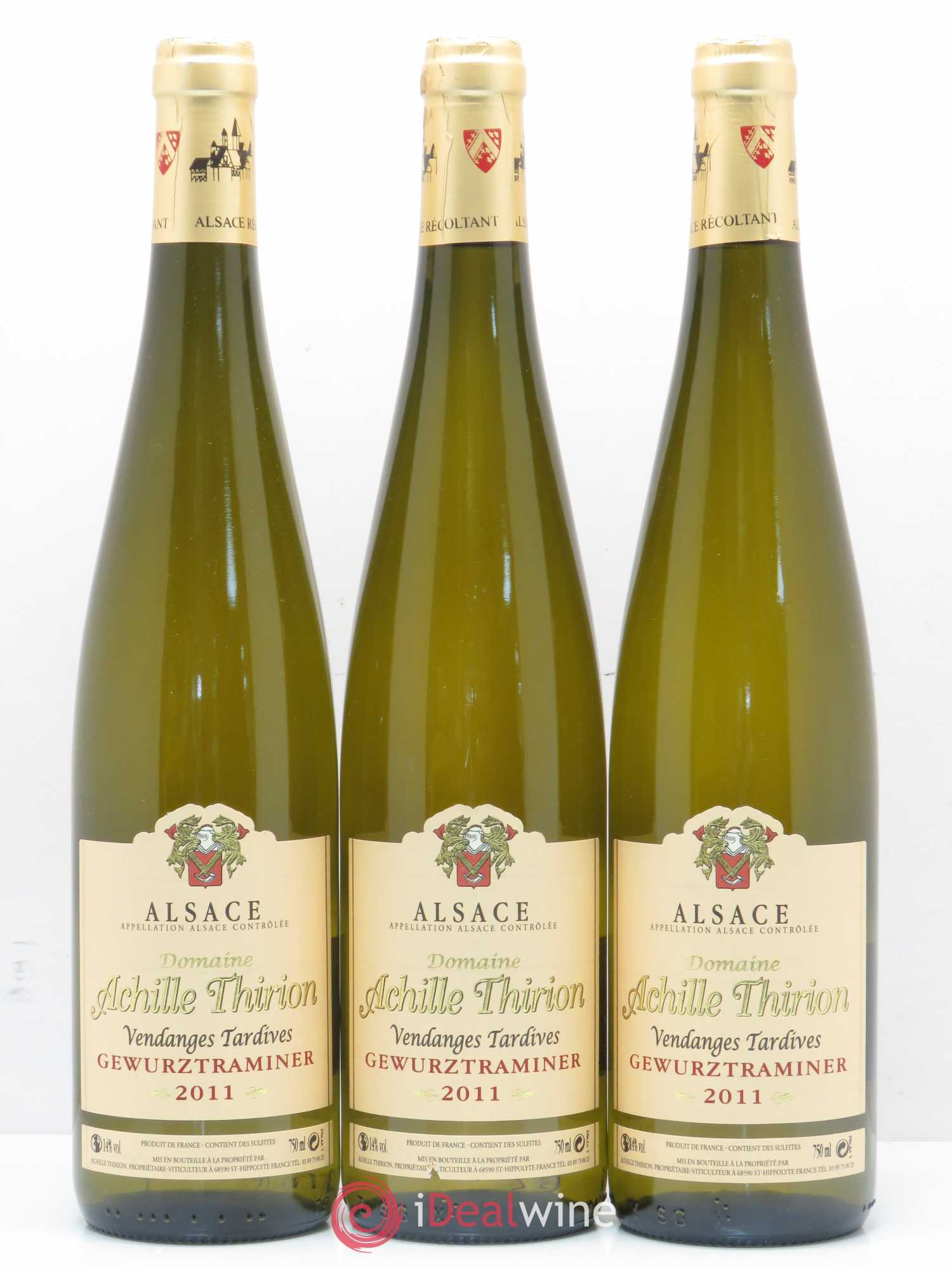 Gewurztraminer Vendanges Tardives Achille Thirion (sans prix de réserve) 2011 - Lot de 6 bouteilles - 1