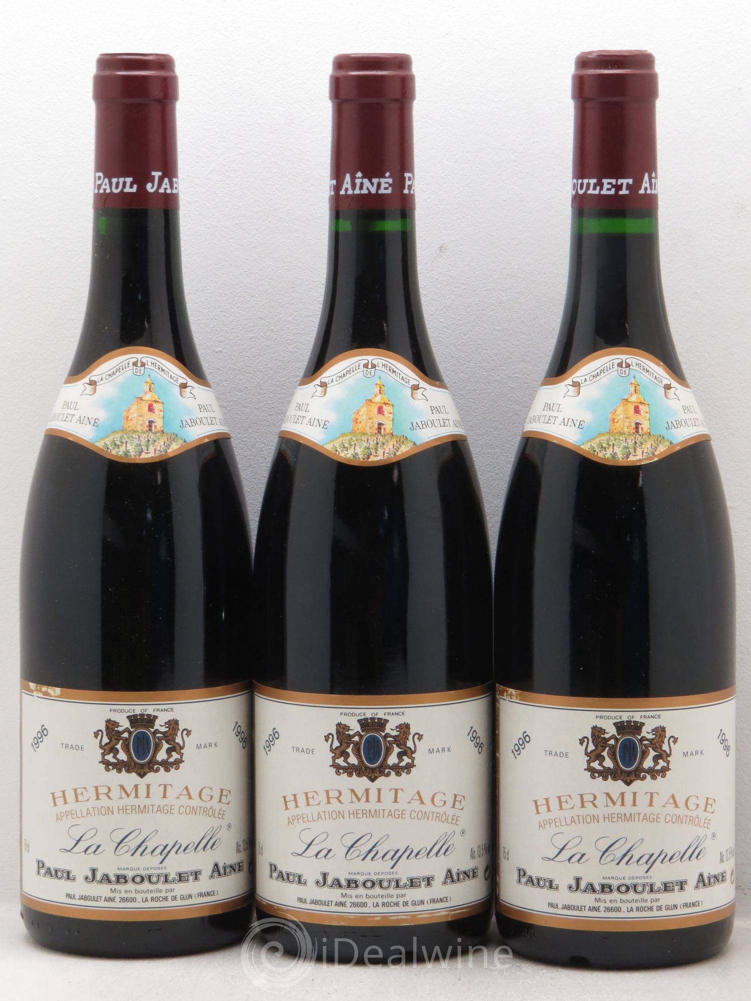 Hermitage La Chapelle Paul Jaboulet Ainé 1996 - Lot de 3 bouteilles - 0