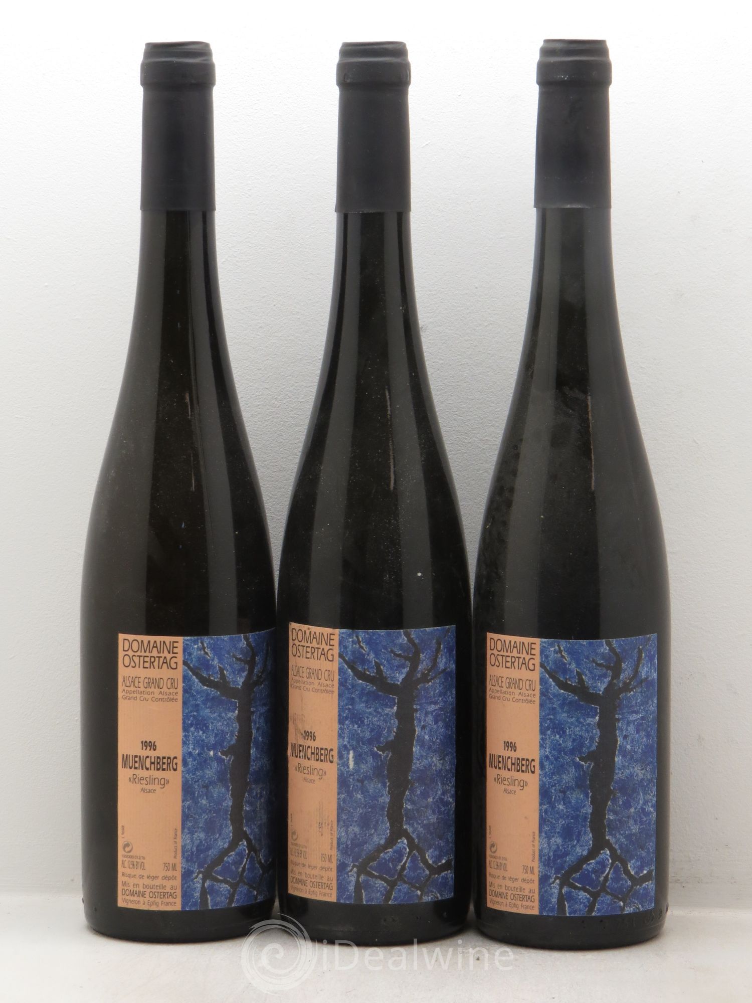 Alsace Riesling Grand Cru Muenchberg Ostertag (Domaine) 1996 - Lot de 3 bouteilles - 0