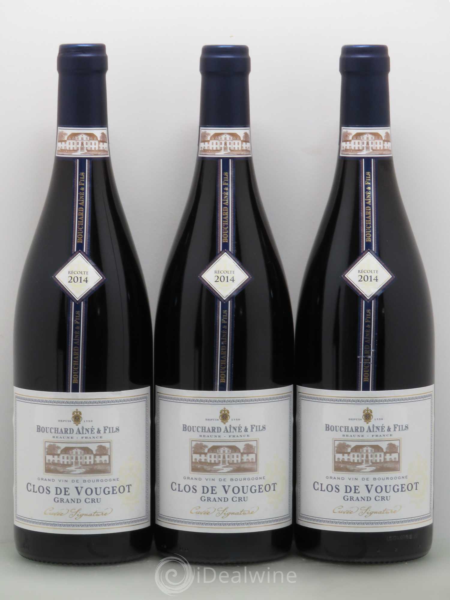 Clos de Vougeot Grand Cru Bouchard Ainé cuvée signature 2014 - Posten von 3 Flaschen - 0