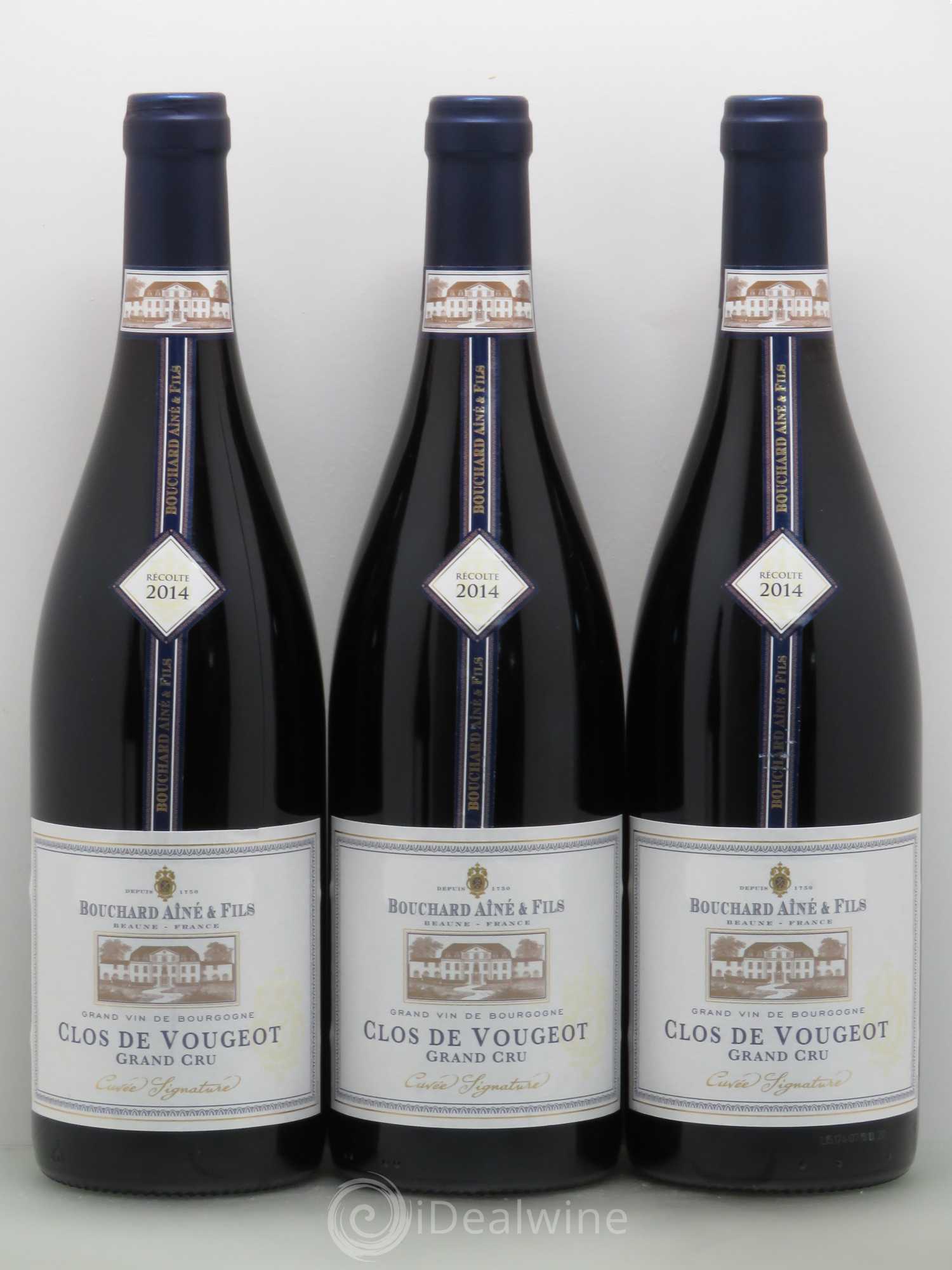 Clos de Vougeot Grand Cru Bouchard Ainé cuvée signature 2014 - Posten von 3 Flaschen - 0
