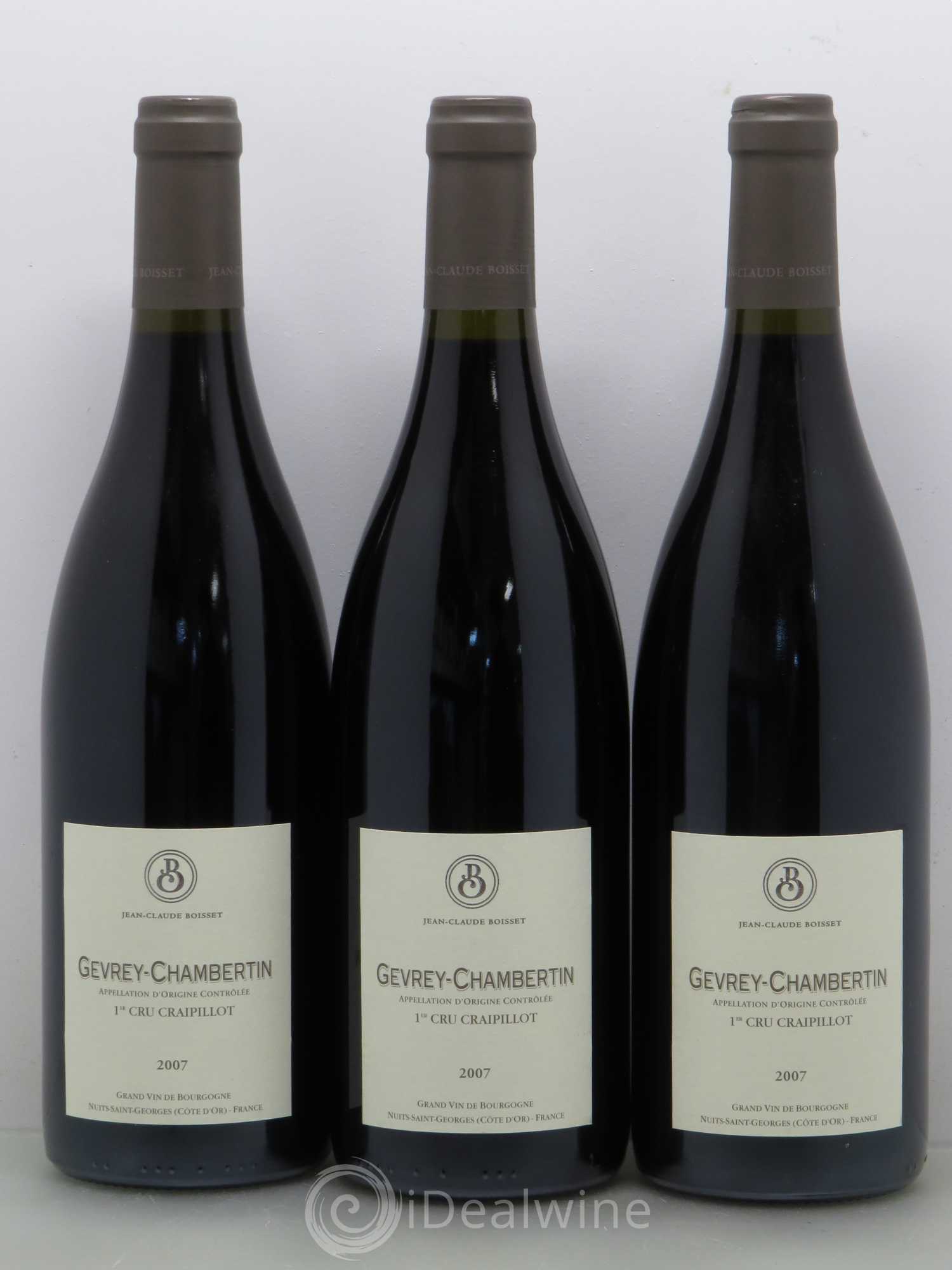 Gevrey-Chambertin 1er Cru Craipillot - Boisset 2007 - Posten von 6 Flaschen - 2
