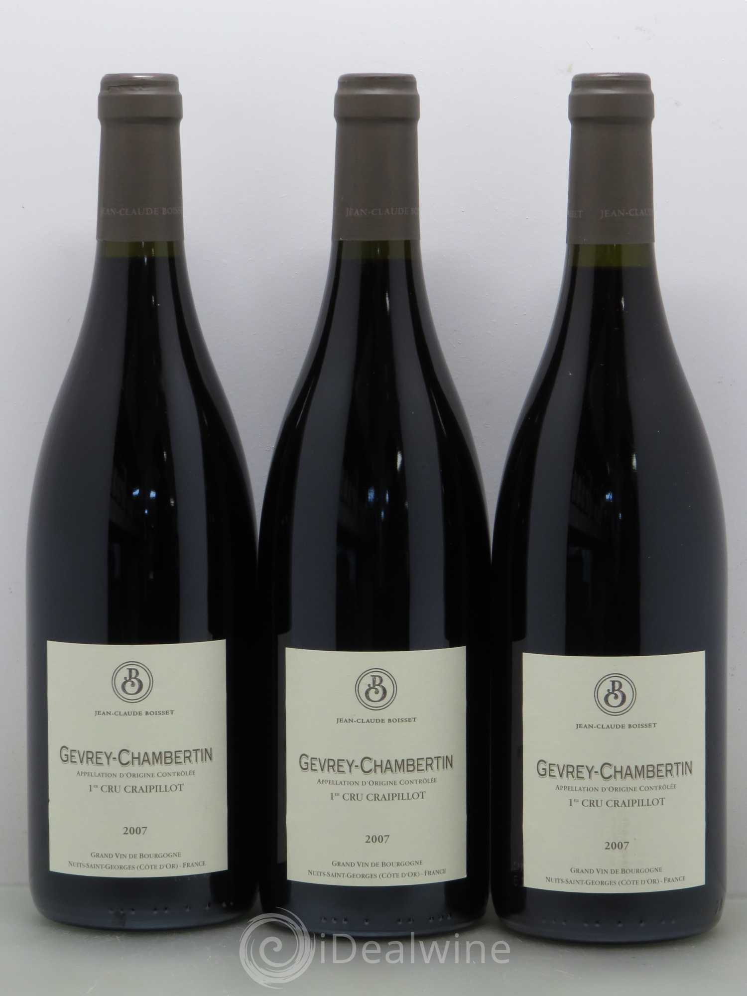 Gevrey-Chambertin 1er Cru Craipillot - Boisset 2007 - Posten von 3 Flaschen - 0